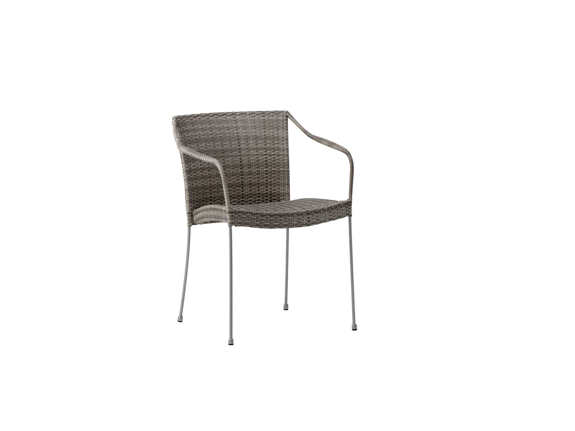Chaise repas empilable en acier et fibre synthétique taupe