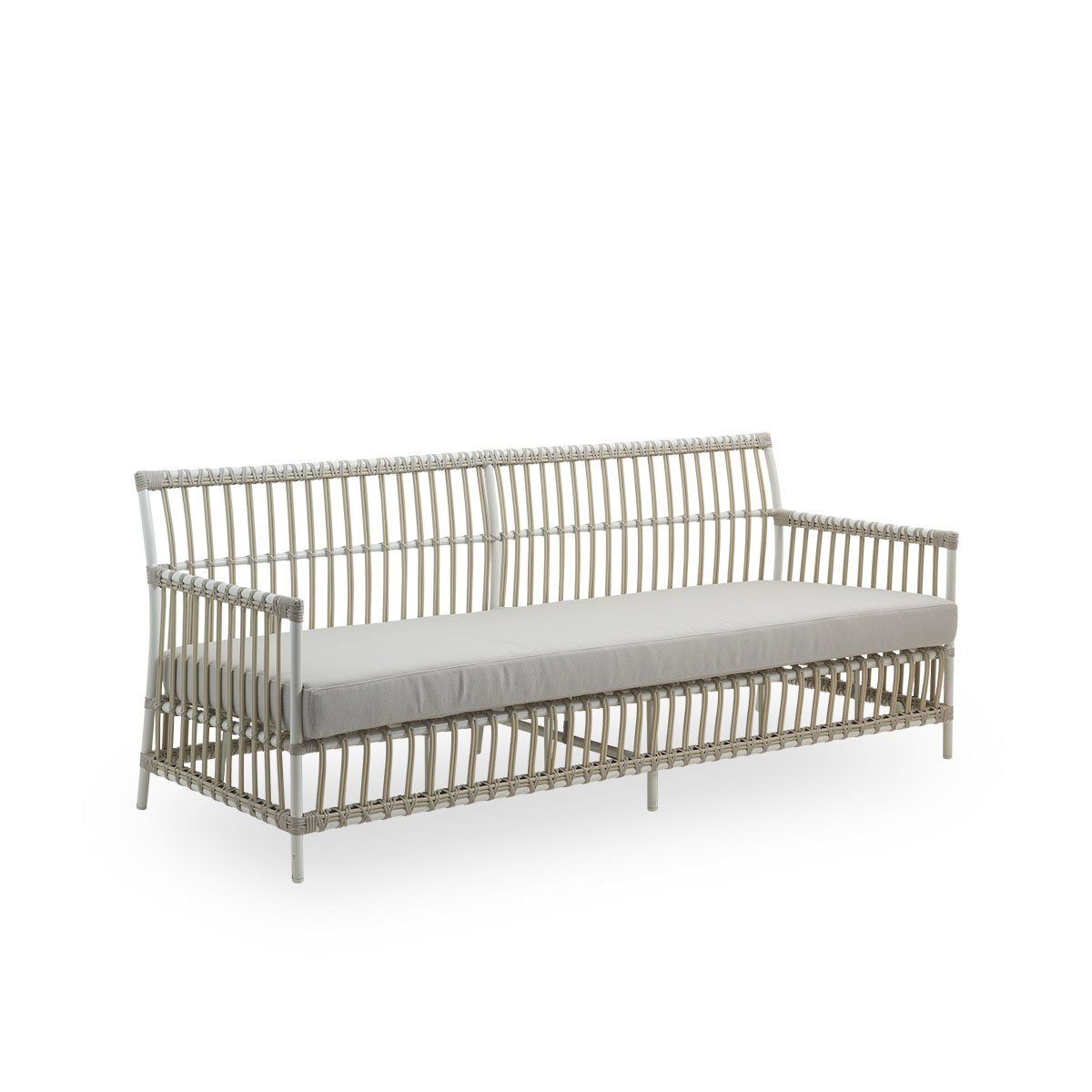 Canapé 3 places en aluminium et fibre synthétique blanc Canapé 3 places en aluminium et fibre synthétique blanc