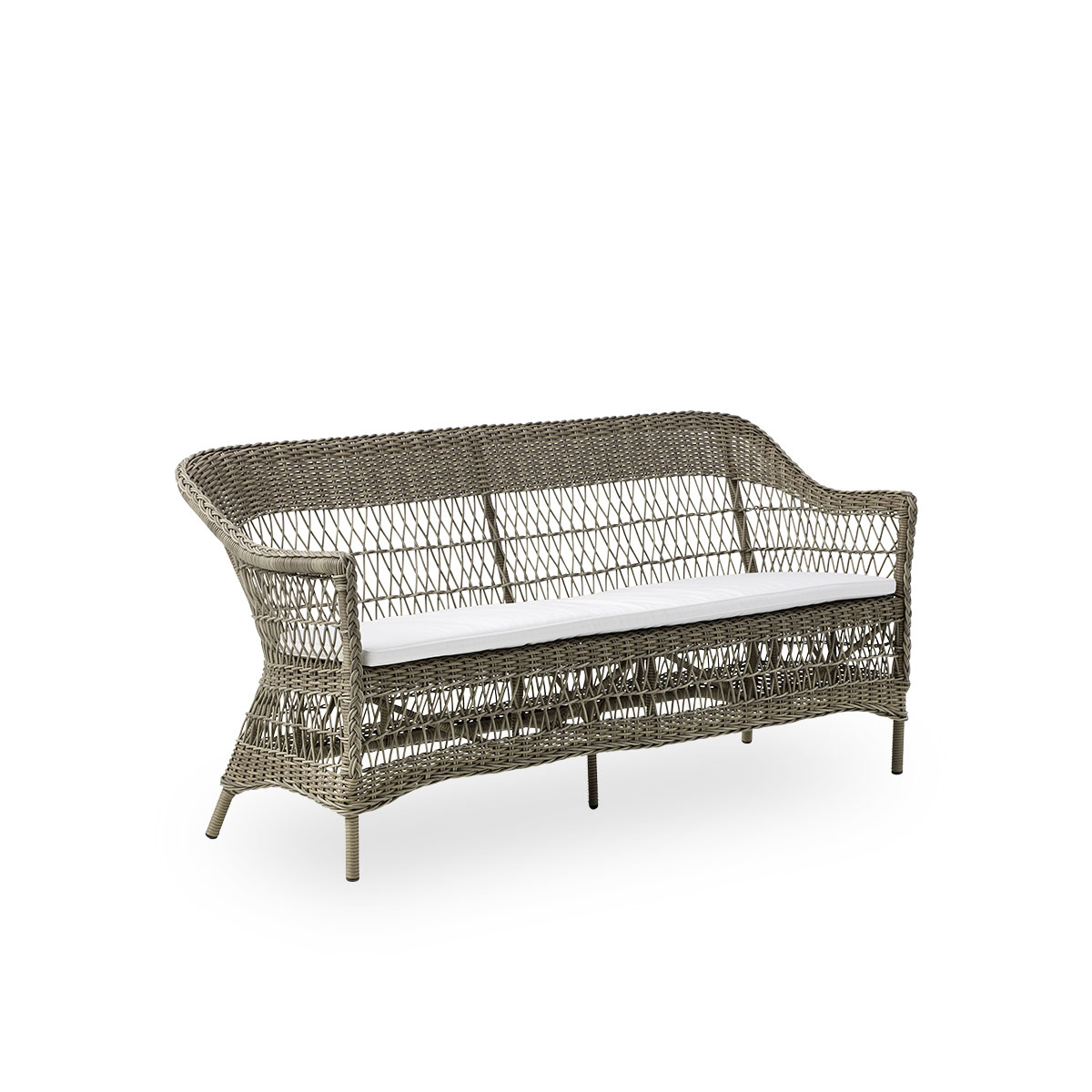 Canapé 3 places en aluminium et fibre synthétique taupe Canapé 3 places en aluminium et fibre synthétique taupe