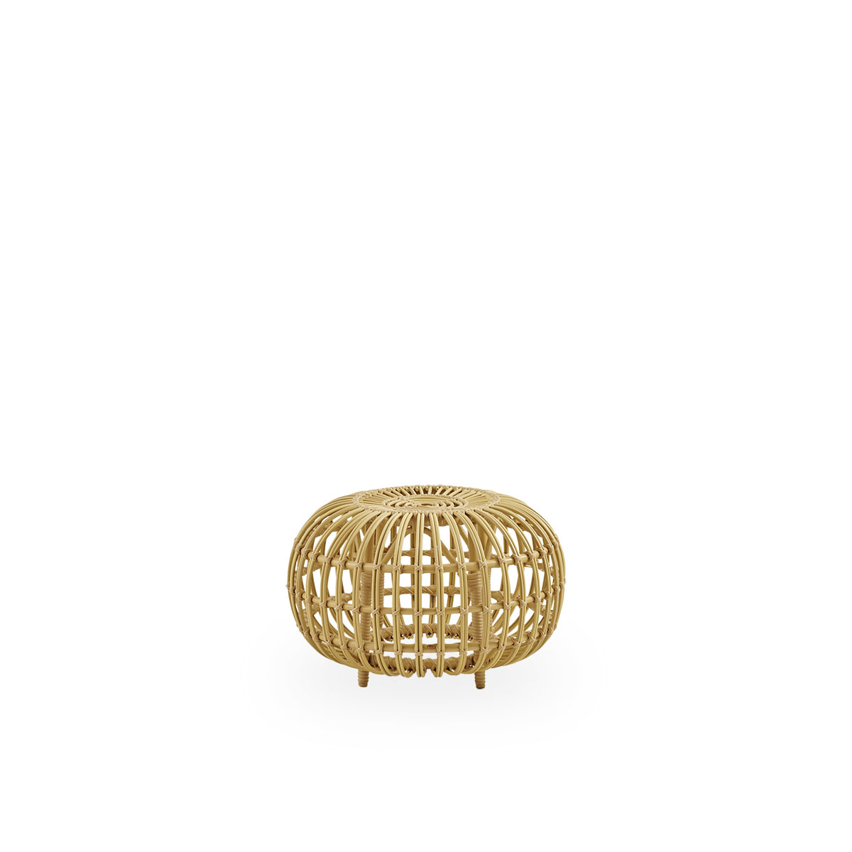 Pouf en aluminium et fibre synthétique aspect rotin D55cm (photo) Pouf en aluminium et fibre synthétique aspect rotin D55cm