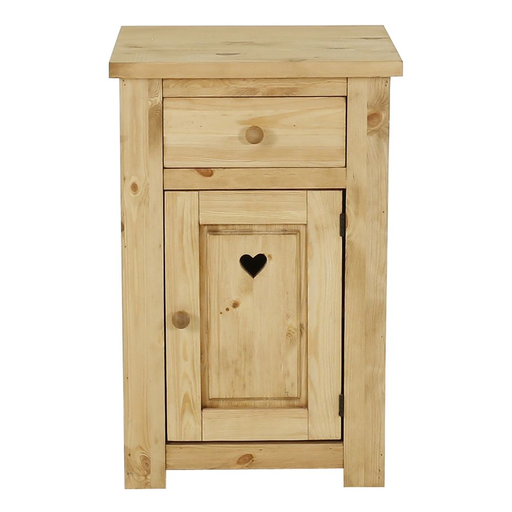 Confiturier rustique pin massif avec coeur 1 porte ouverture droite (photo) Confiturier rustique pin massif avec coeur 1 porte ouverture droite