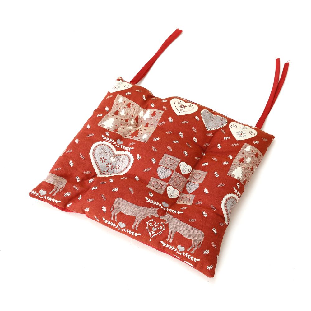 Galette de chaise style montagne Polia rouge Galette de chaise style montagne Polia rouge