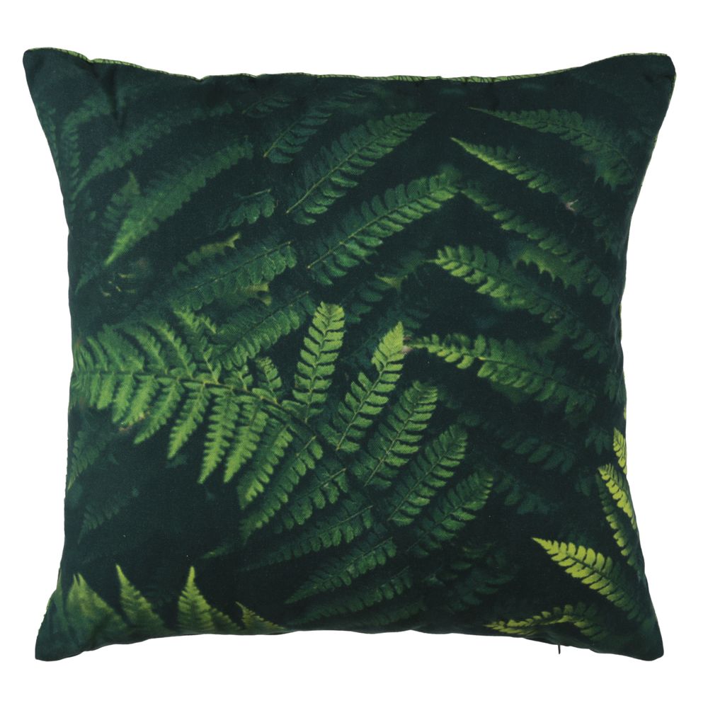 Coussin carré 40 x 40 cm imprimé fougère Coussin carré 40 x 40 cm imprimé fougère