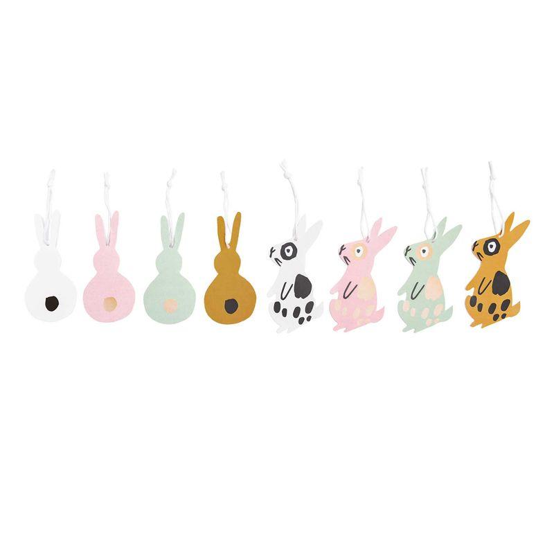 8 étiquettes pendentifs lapins