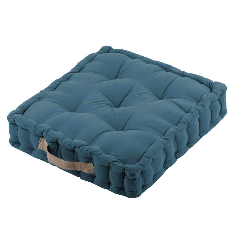 Coussin de sol épais en coton bleu 45x45 Coussin de sol épais en coton bleu 45x45