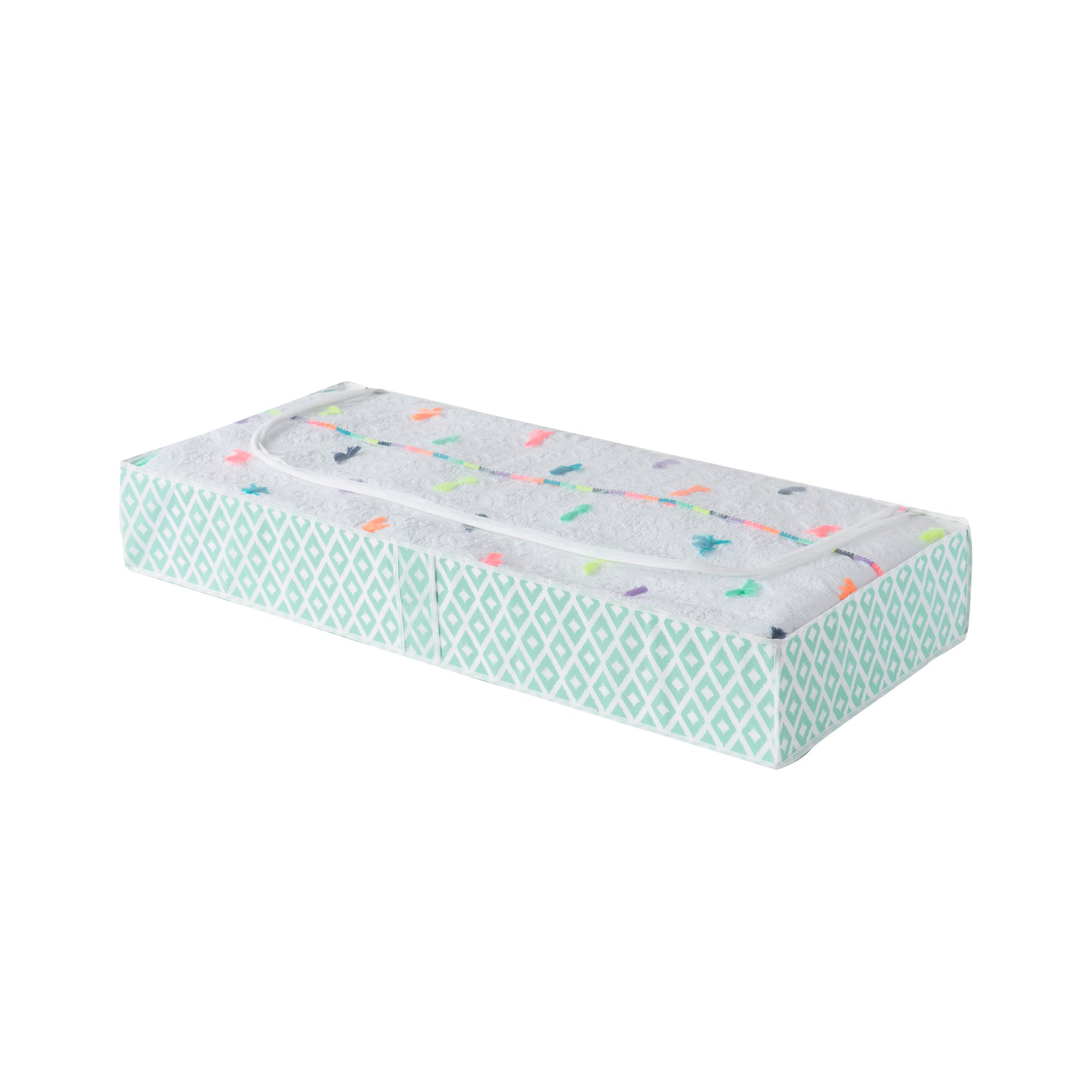 Housse de rangement sous lit 107x46cm H16cm (photo) Housse de rangement sous lit 107x46cm H16cm