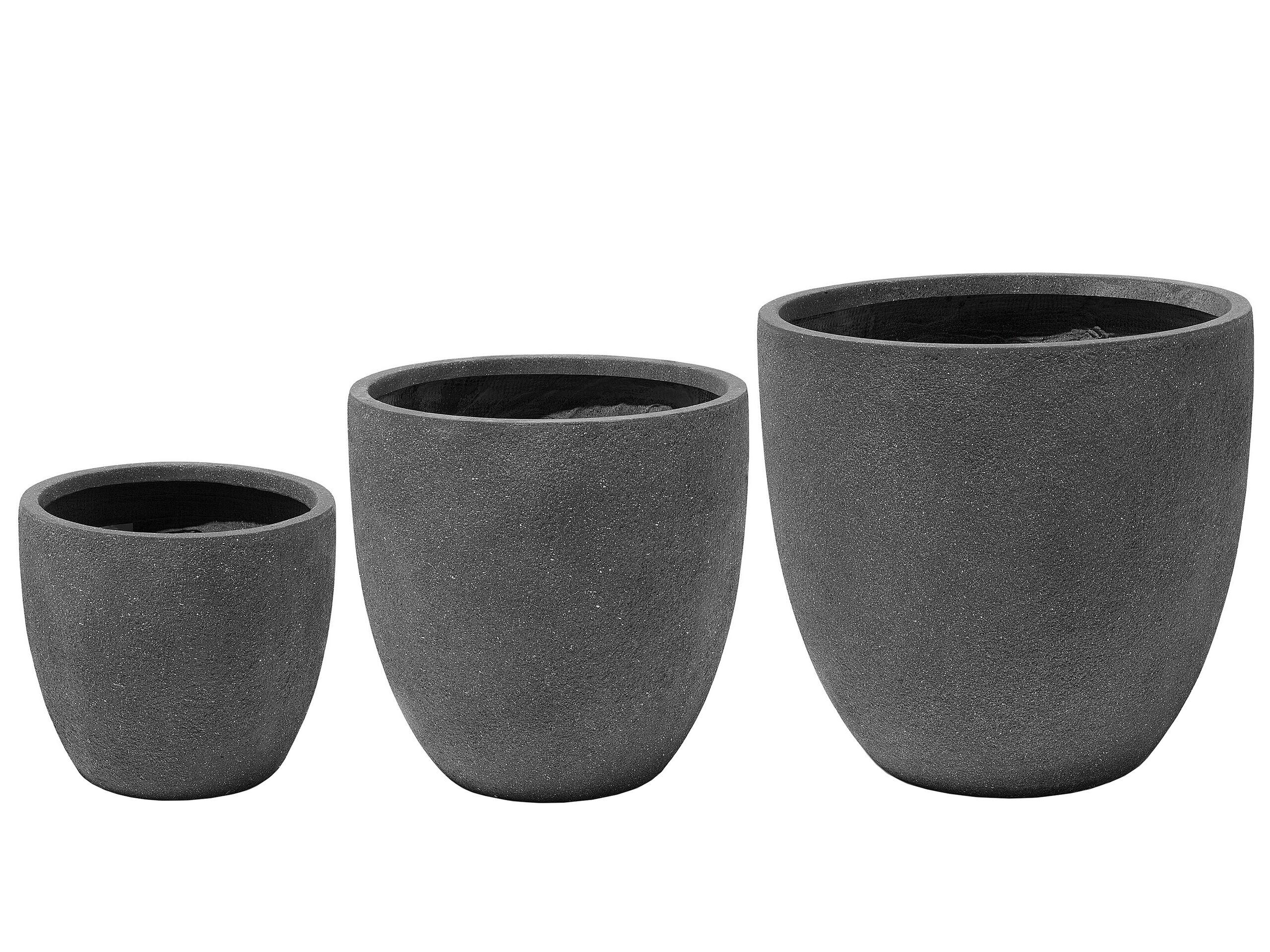 3 cache-pots gris foncé (photo) 3 cache-pots gris foncé