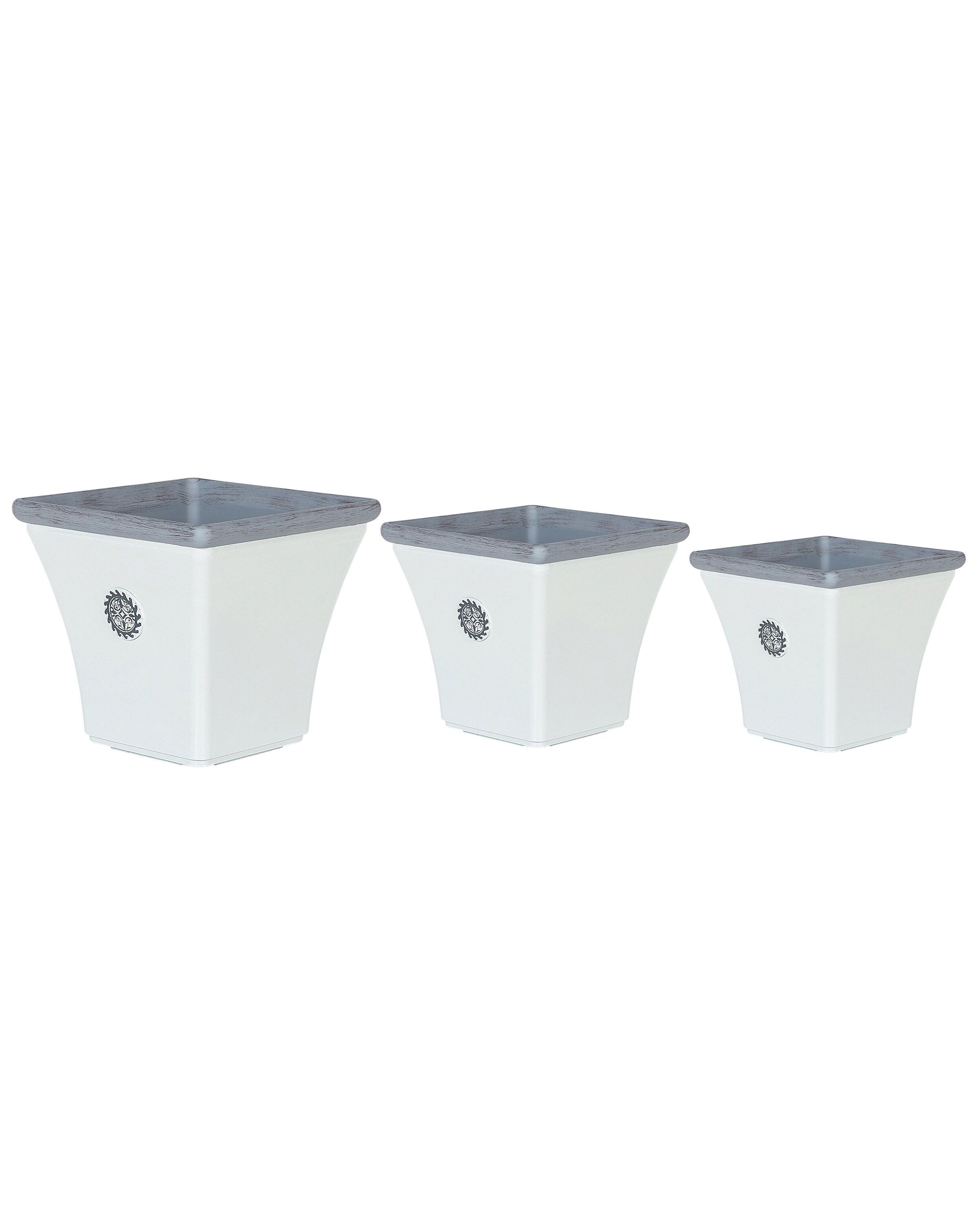 Lot de 3 cache-pots blanc