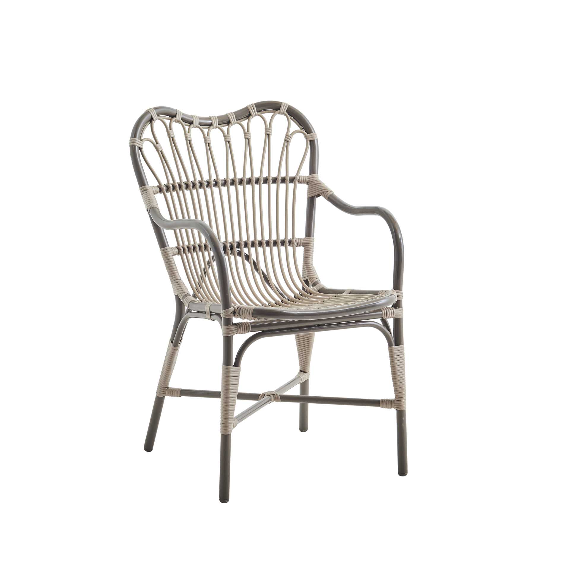 Chaise repas en aluminium et fibre synthétique moccaccino Chaise repas en aluminium et fibre synthétique moccaccino