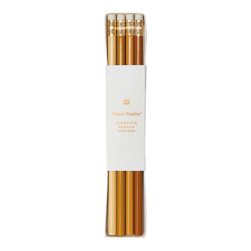 Lot de 4 crayons à papier caramel (photo) Lot de 4 crayons à papier caramel