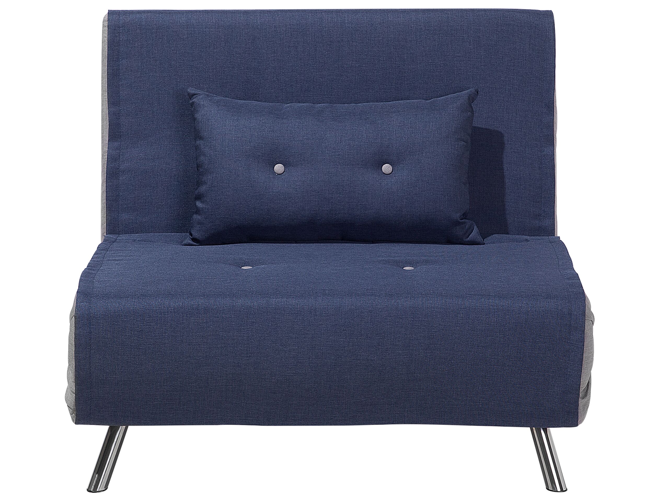Banquette convertible 1 place en tissu bleu (photo) Banquette convertible 1 place en tissu bleu