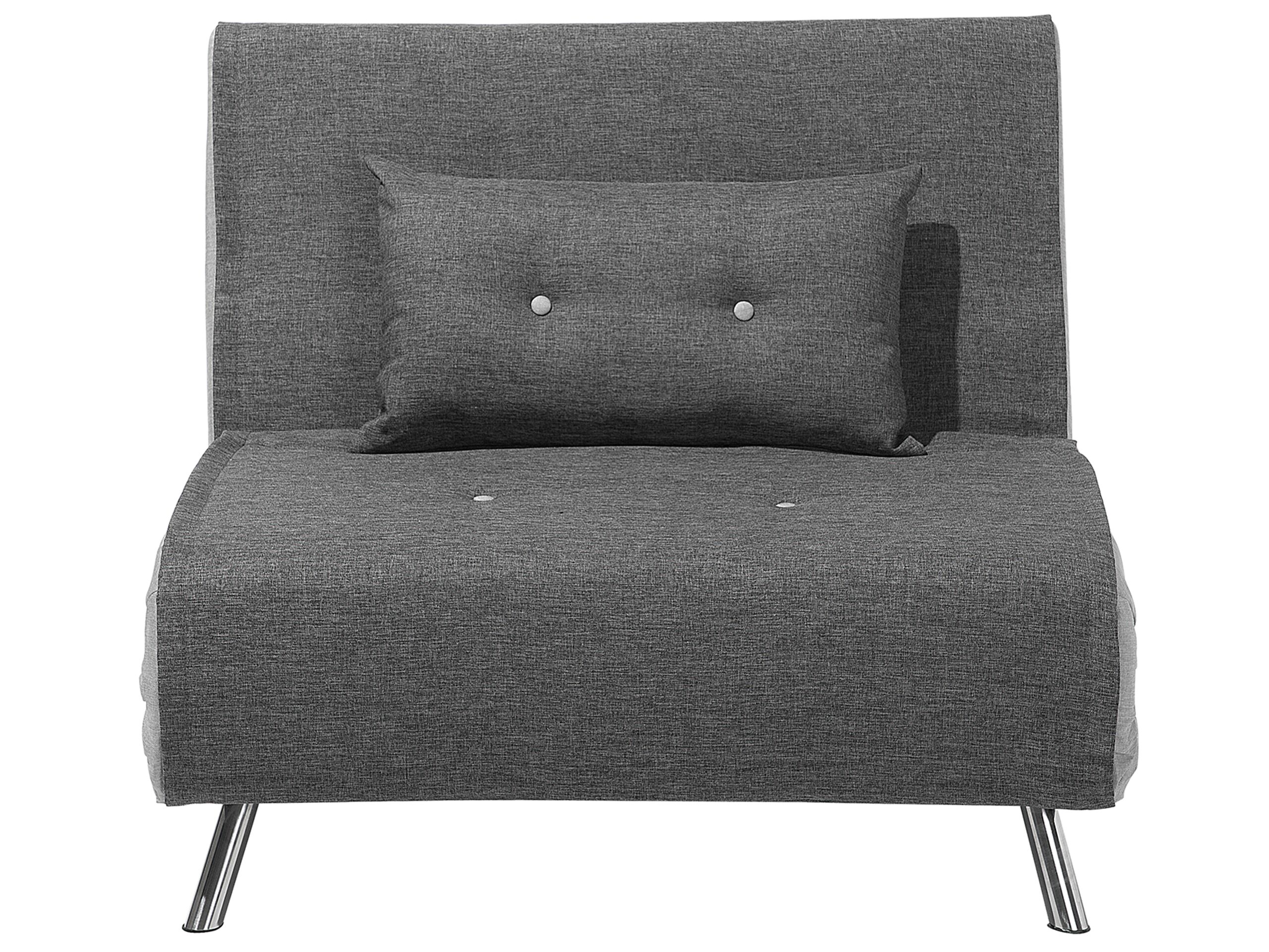 Banquette convertible 1 place en tissu gris foncé (photo) Banquette convertible 1 place en tissu gris foncé