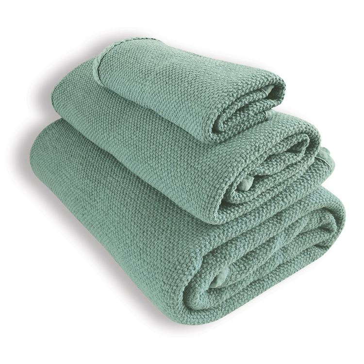 Lot de 3 serviettes vert sage 30X50, 50X100, 90X160 Lot de 3 serviettes vert sage 30X50, 50X100, 90X160