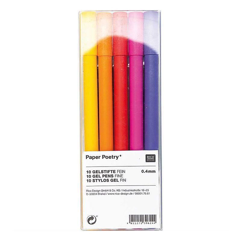 Lot de 10 stylos en gel fin pour bullet journal 0,4mm Lot de 10 stylos en gel fin pour bullet journal 0,4mm