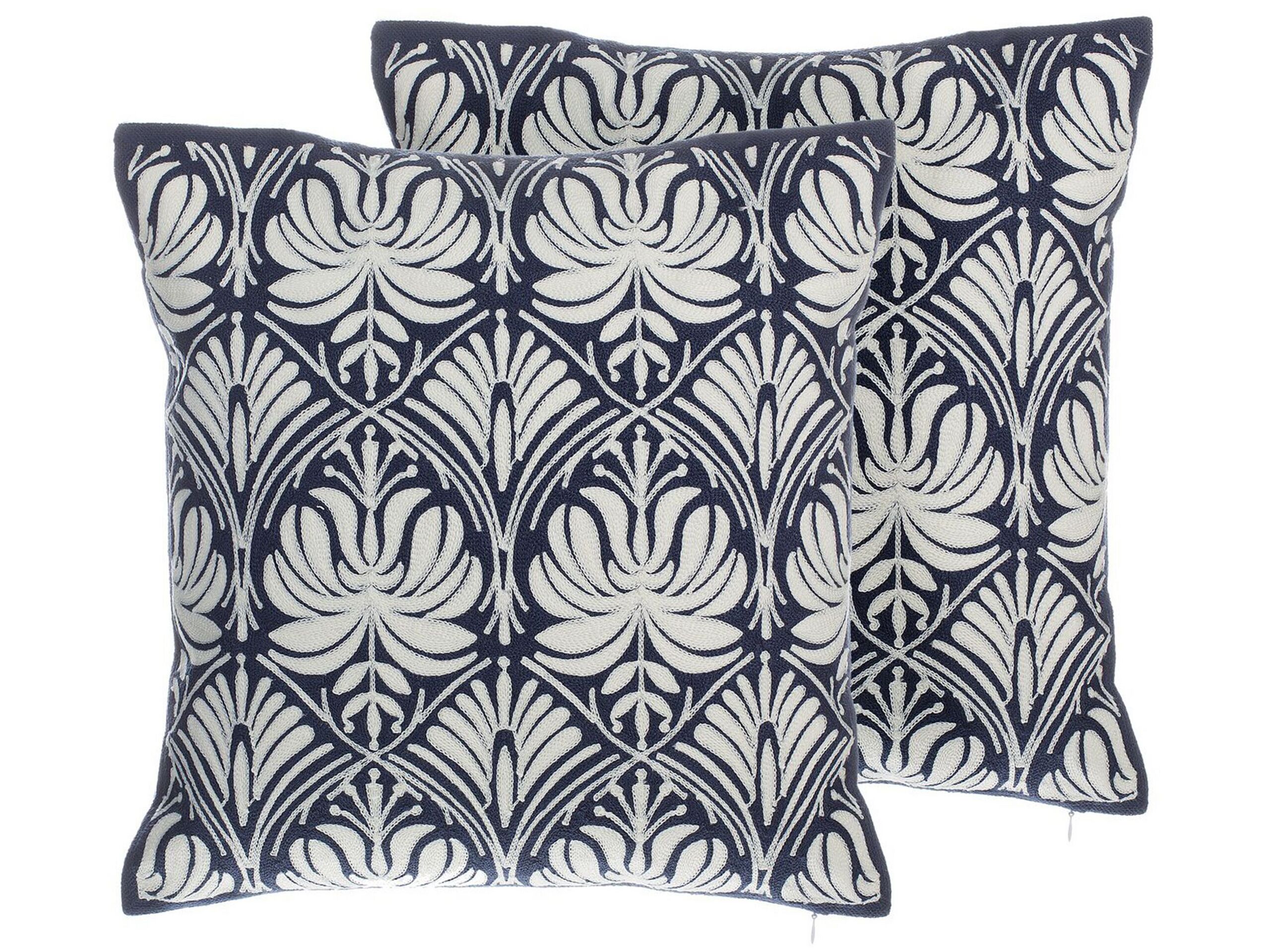 Lot de 2 coussin décoratifs en tissu blanc 45x12cm Lot de 2 coussin décoratifs en tissu blanc 45x12cm