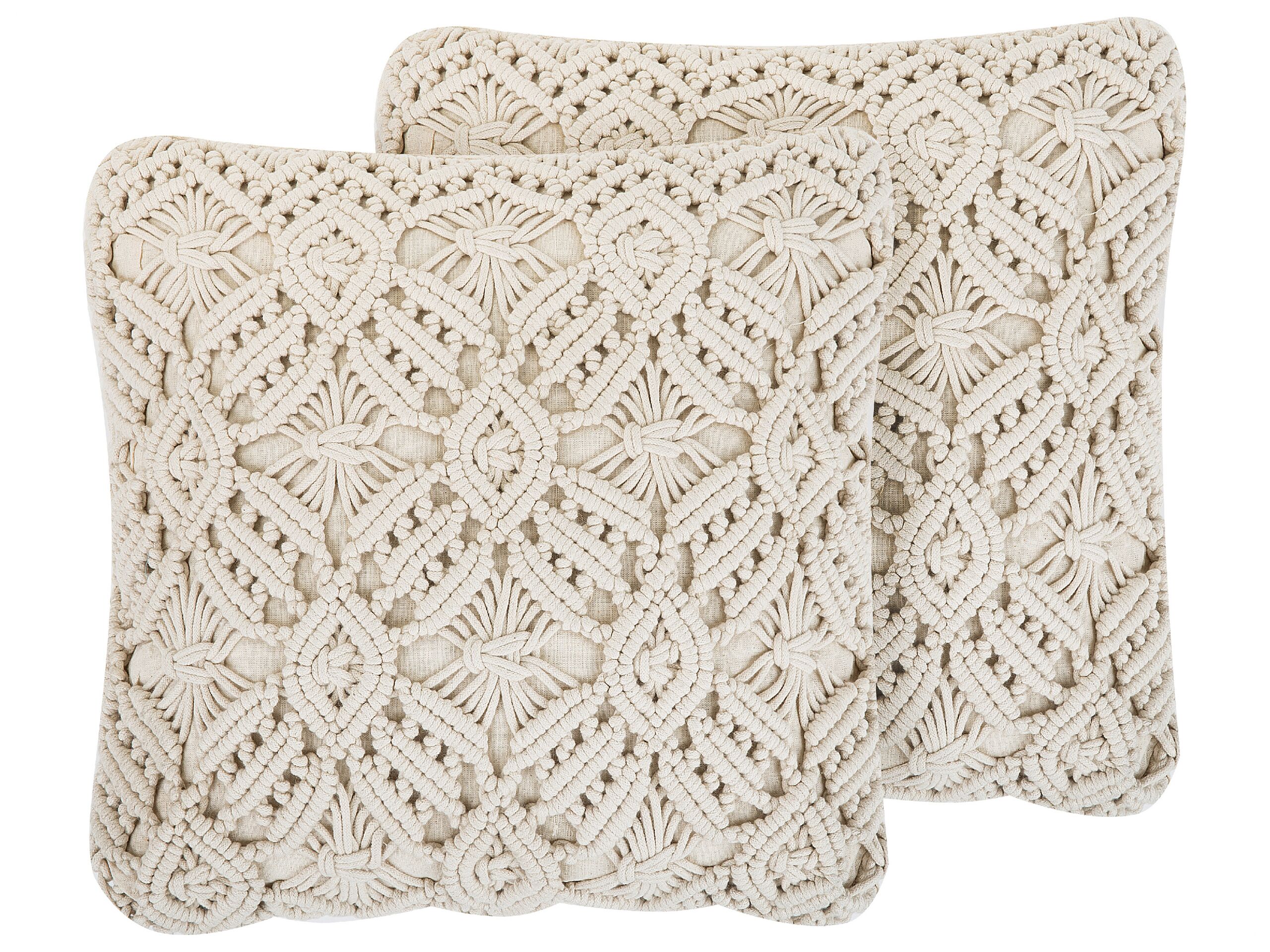 Lot de 2 coussin décoratifs en tissu beige 50x12cm Lot de 2 coussin décoratifs en tissu beige 50x12cm