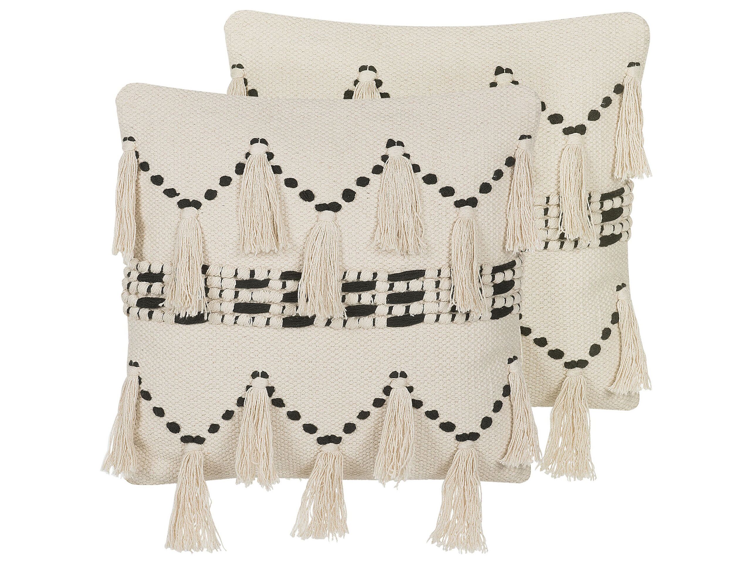 Lot de 2 coussin décoratifs en tissu beige 45x10cm Lot de 2 coussin décoratifs en tissu beige 45x10cm