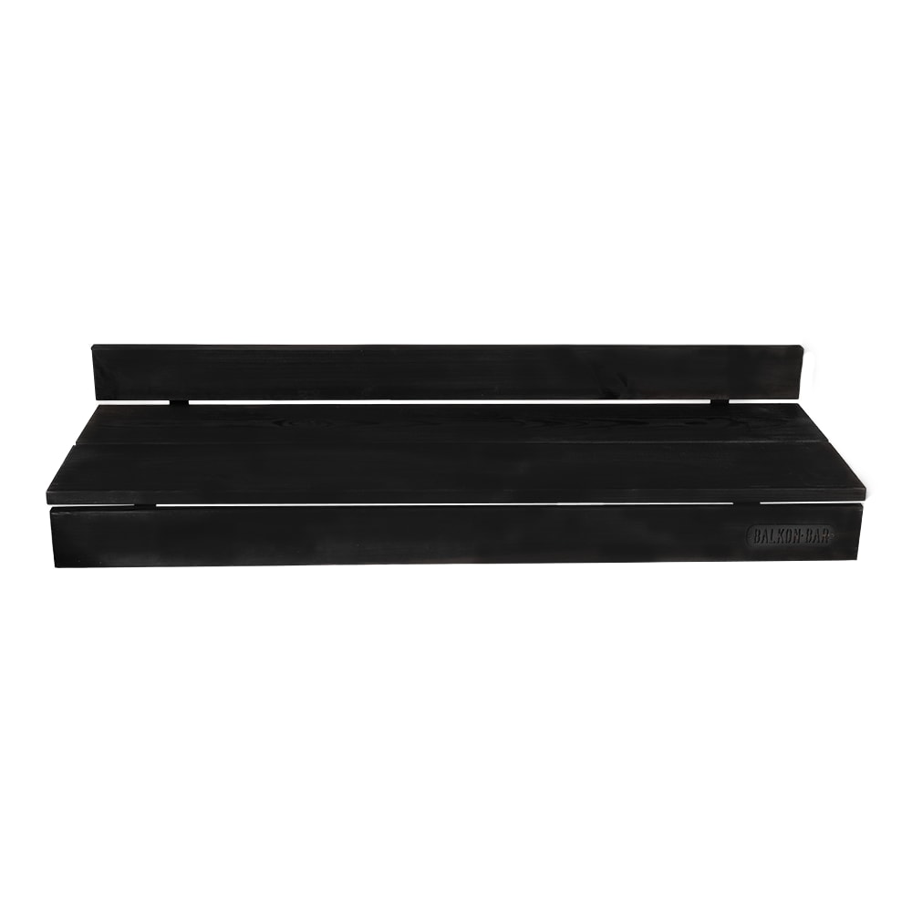 Bar table pour balcon en pin noir balustrade fine