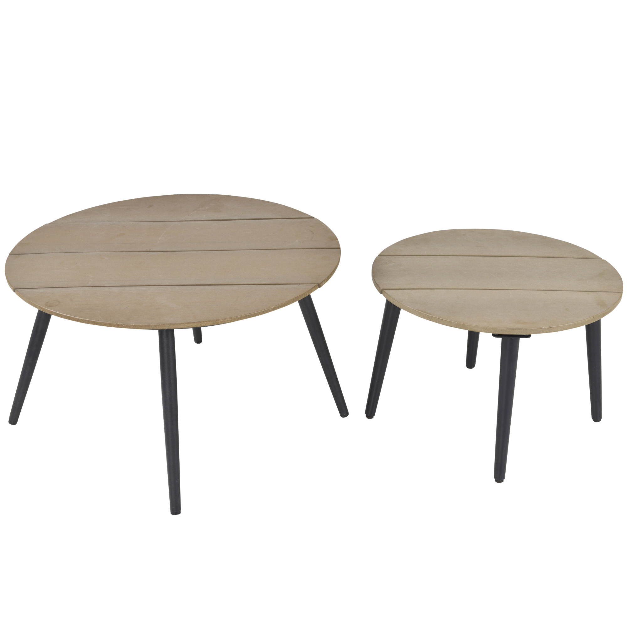 Lot de 2 tables basses gigognes design scandinave bicolore gris noir (photo) Lot de 2 tables basses gigognes design scandinave bicolore gris noir
