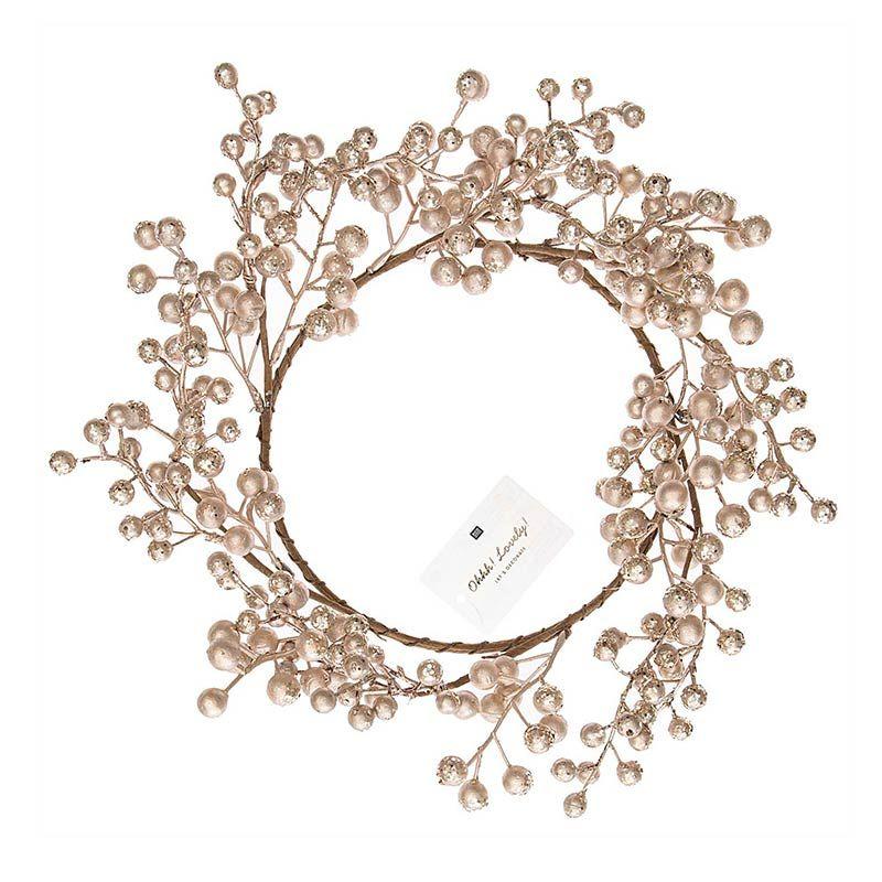 Couronne de baies dorées D17cm (photo) Couronne de baies dorées D17cm