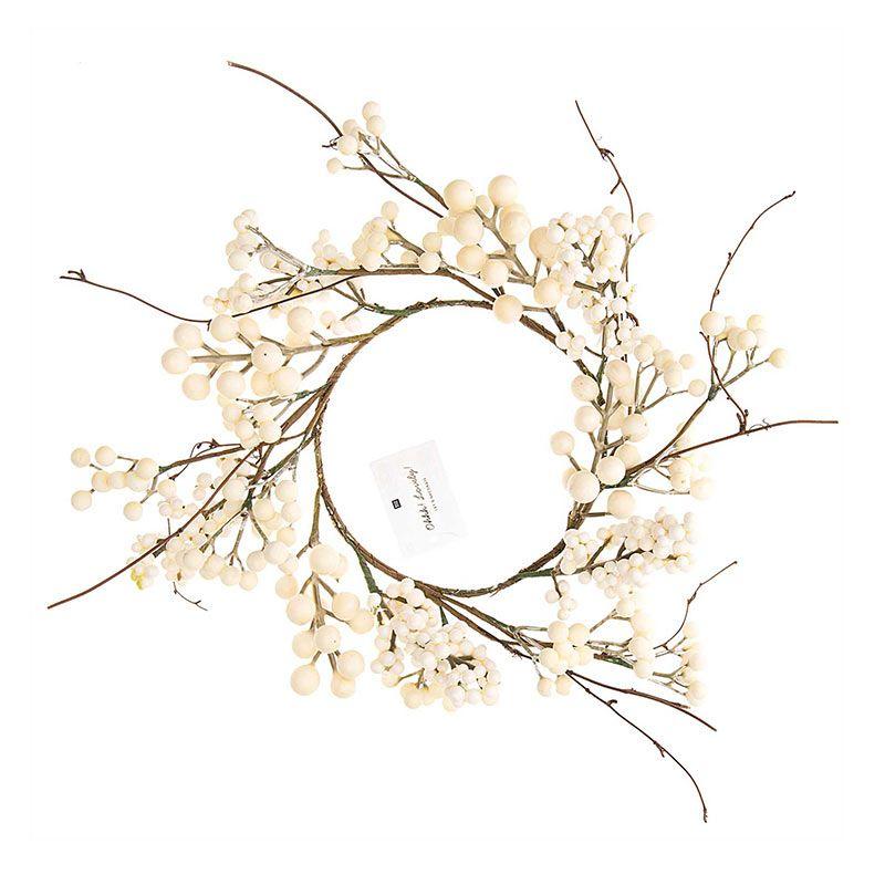 Couronne de baies blanches D17,5cm (photo) Couronne de baies blanches D17,5cm