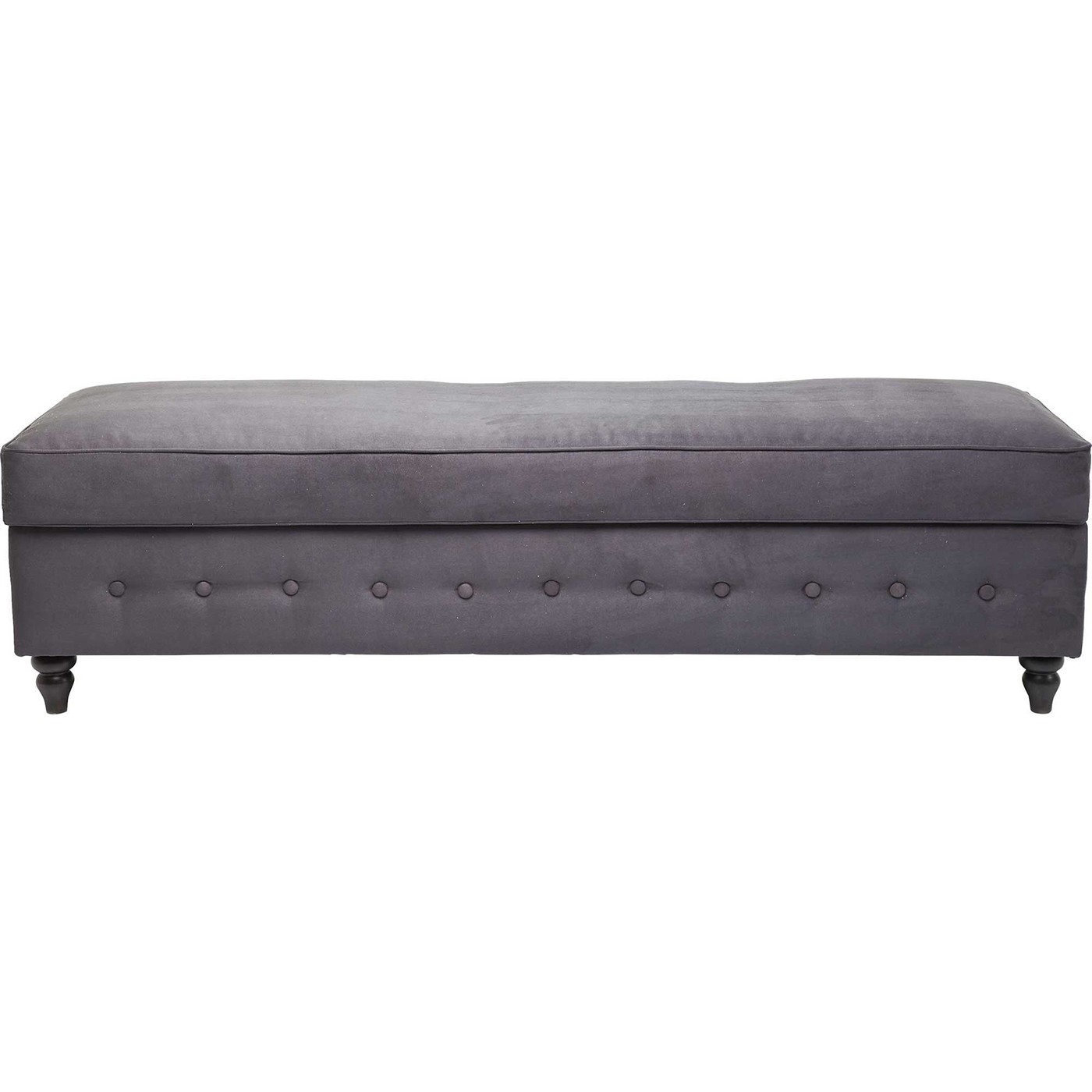 Banc 2 places avec coffre de rangement velours gris