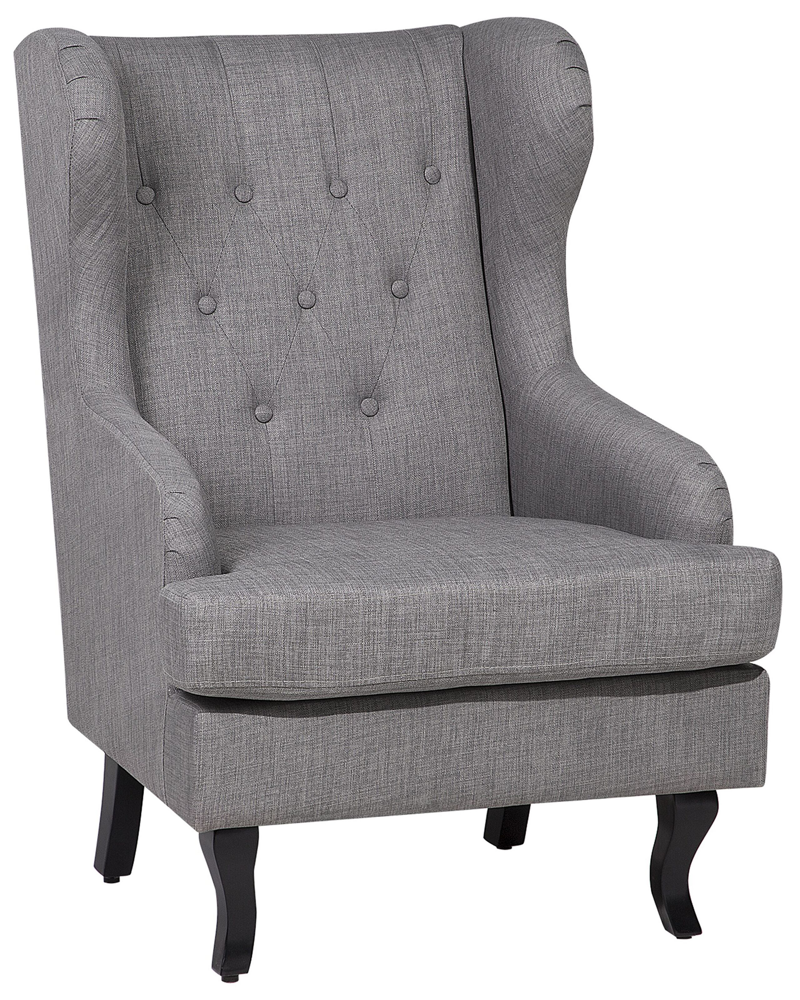Fauteuil en tissu tapissé gris (photo) Fauteuil en tissu tapissé gris