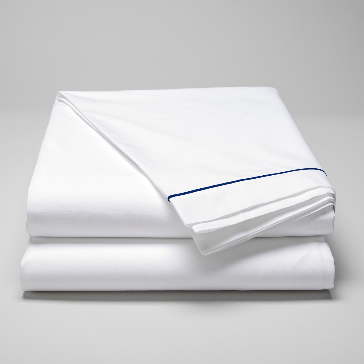 Drap plat percale de coton peigné 160 fils 180x290 (photo) Drap plat percale de coton peigné 160 fils 180x290