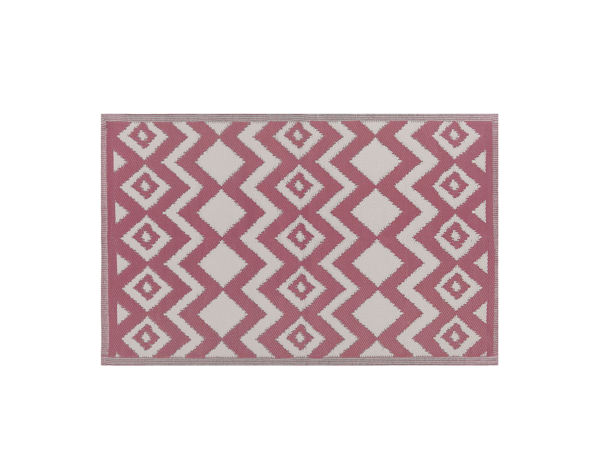 Tapis extérieur au motif zigzag rose 180 x 270 cm
