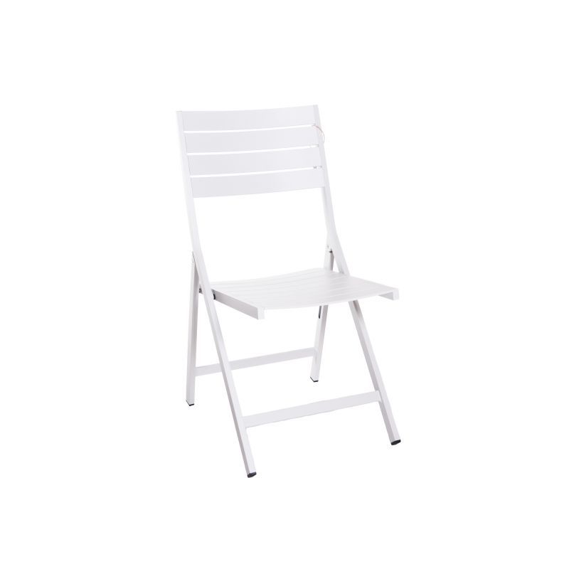 Chaise pliante en aluminium gris clair