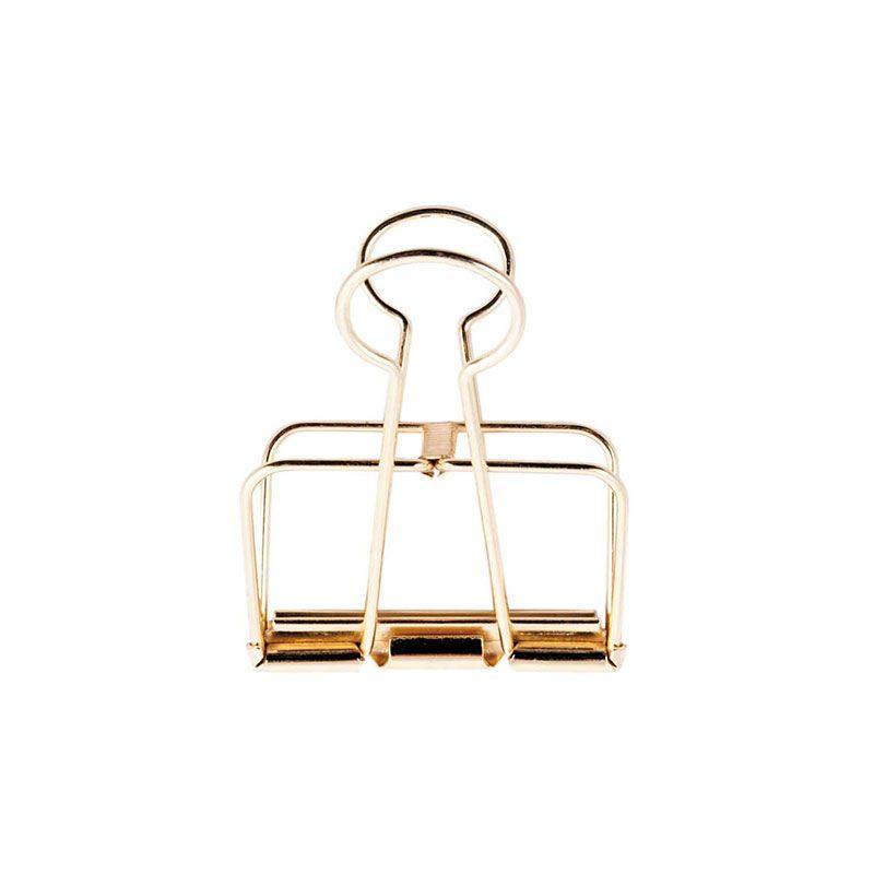 Pinces double-clip doré 19mm - Lot de 6 Pinces double-clip doré 19mm - Lot de 6