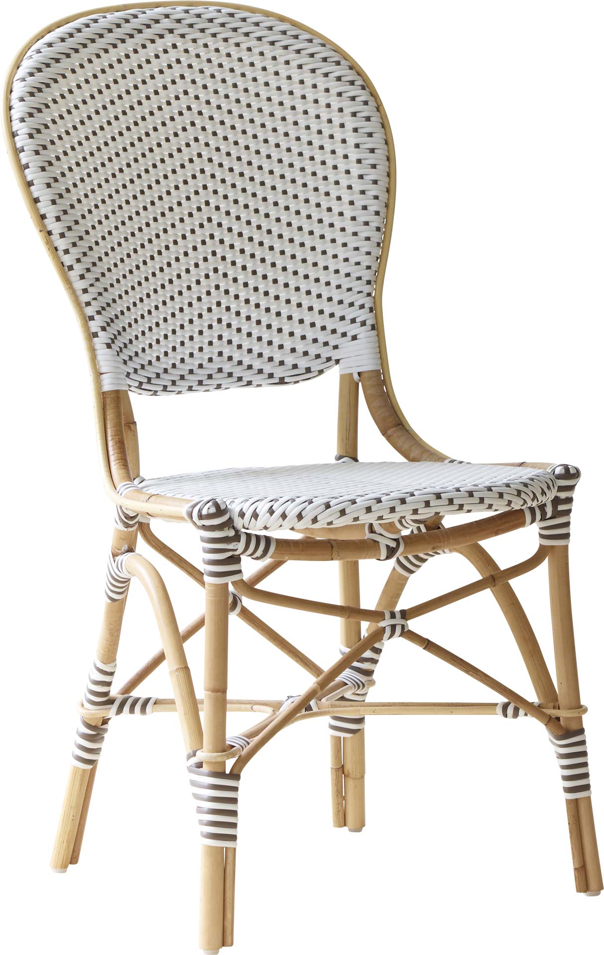 Chaise repas en rotin et fibre synthétique blanche Chaise repas en rotin et fibre synthétique blanche