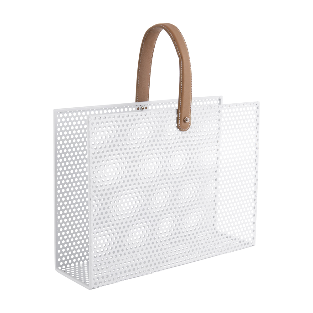 Porte revues en métal blanc Porte revues en métal blanc