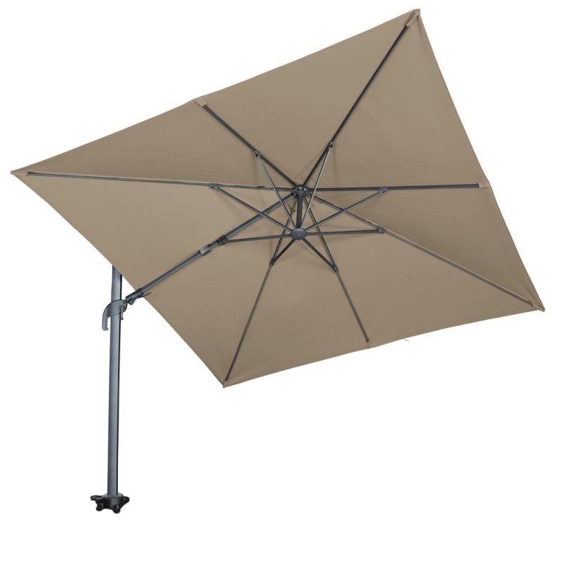 Parasol déporté inclinable taupe 3x3m Parasol déporté inclinable taupe 3x3m