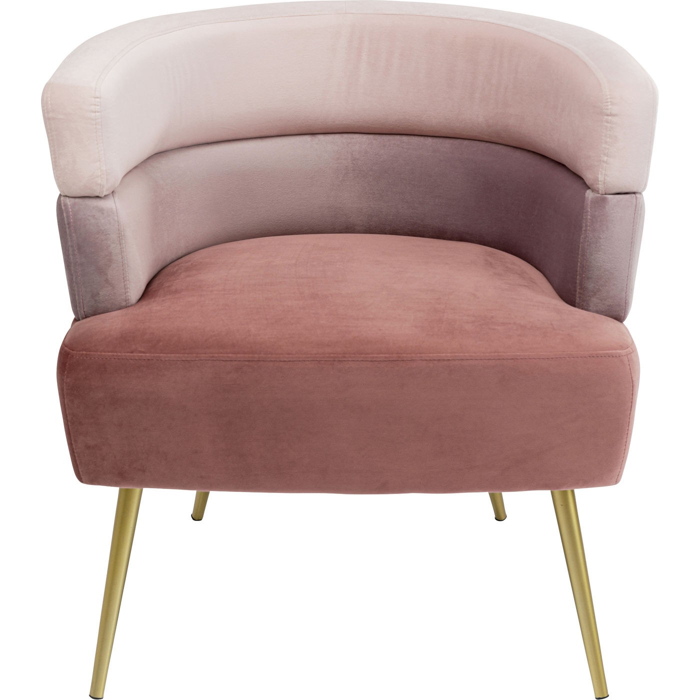 Fauteuil en velours rose et acier doré Fauteuil en velours rose et acier doré