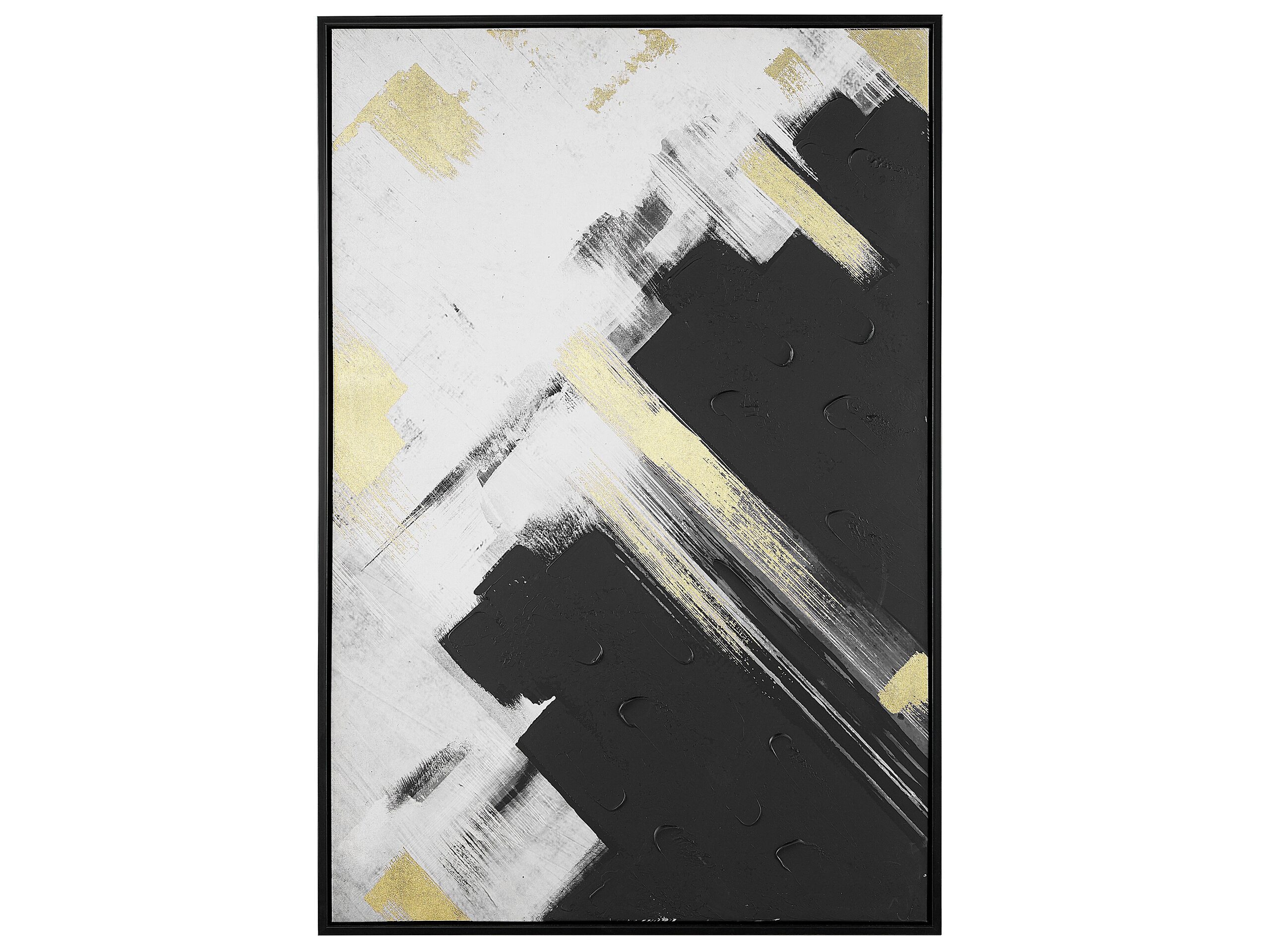 Toile imprimée art abstrait noir et blanc 63 x 93 cm