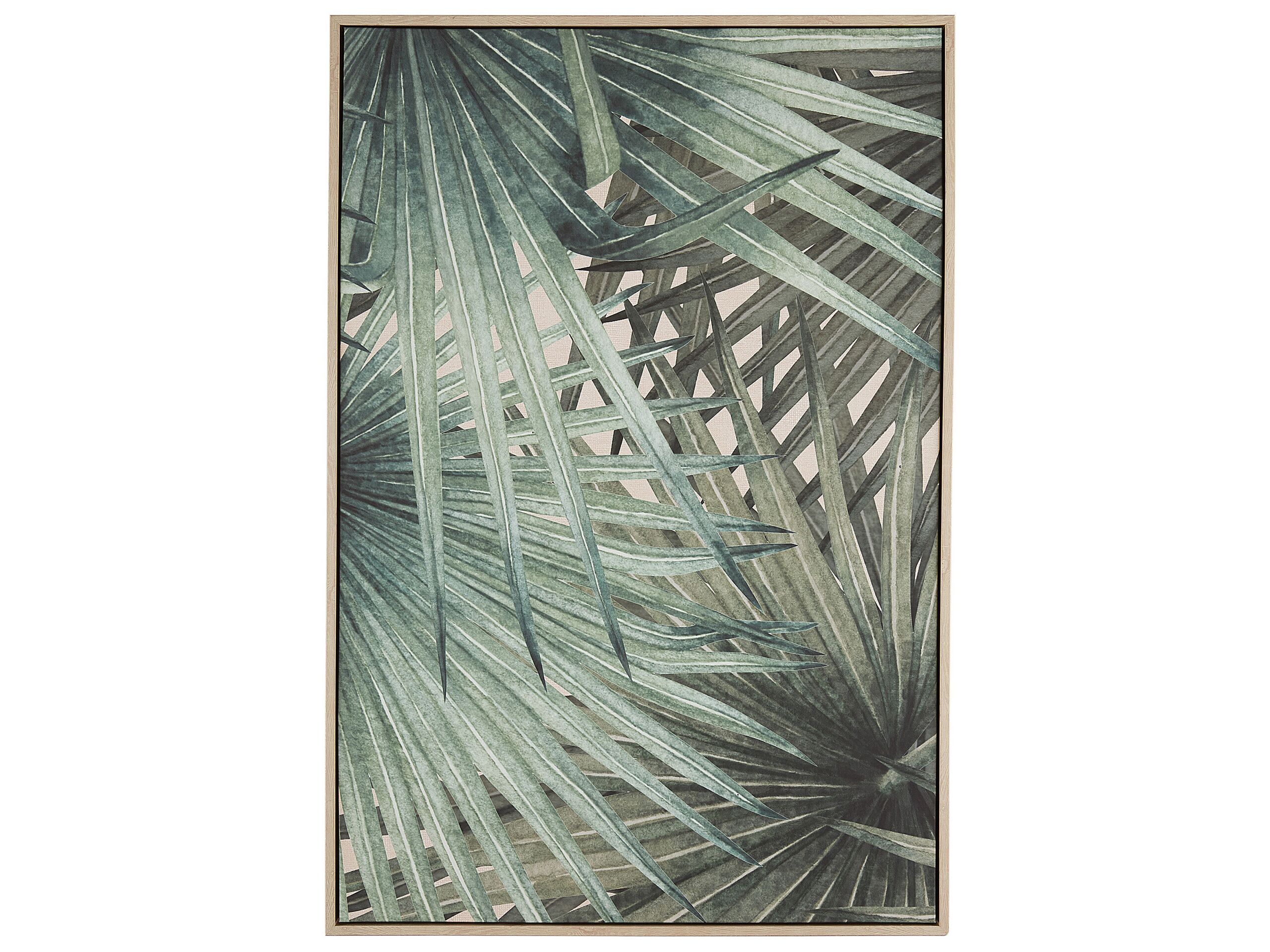 Toile imprimée verte feuilles de palmier 63 x 93 cm