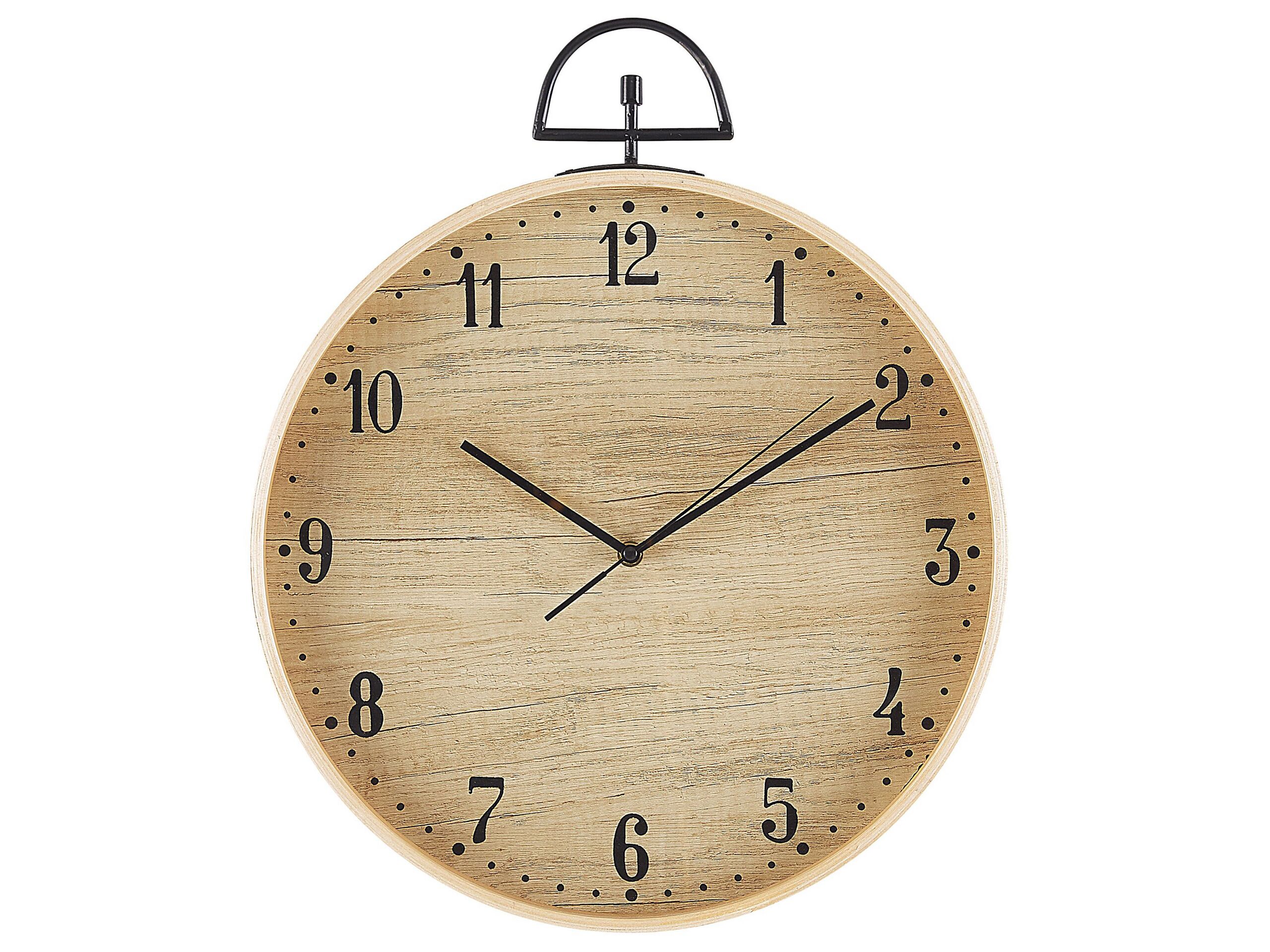 Horloge murale effet bois clair ø 40 cm (photo) Horloge murale effet bois clair ø 40 cm