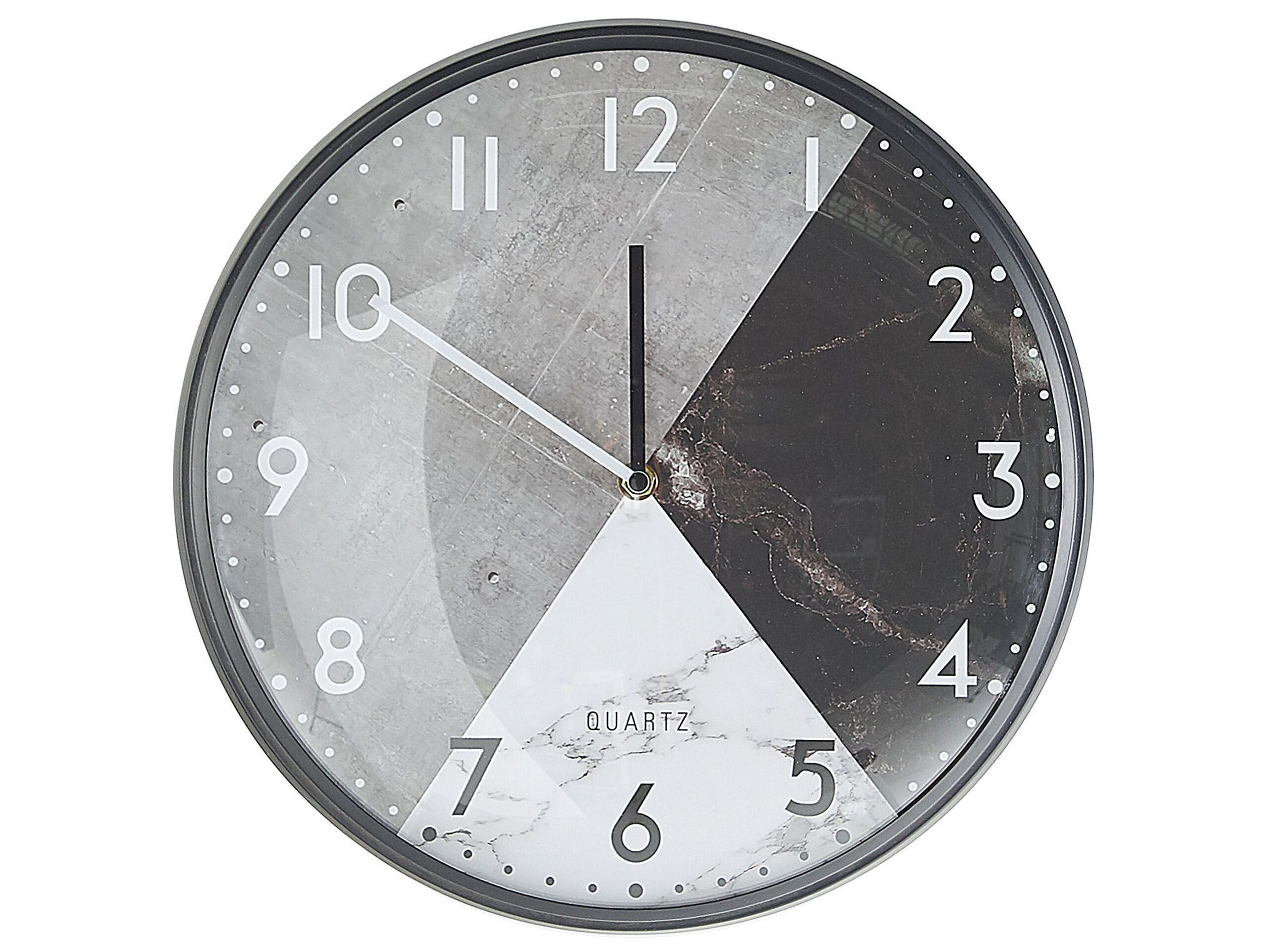 Horloge murale effet marbre gris et noir ø 33 cm (photo) Horloge murale effet marbre gris et noir ø 33 cm
