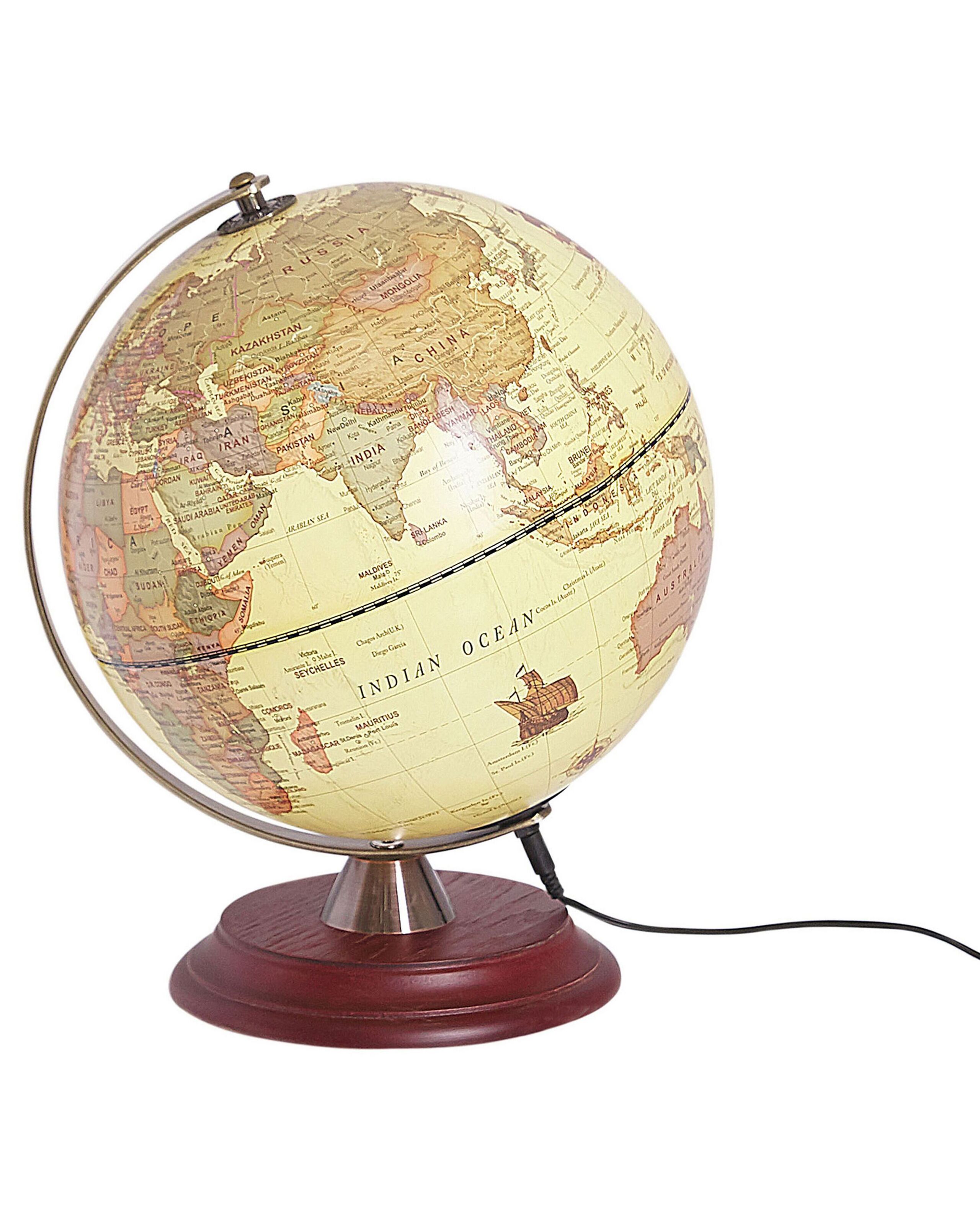 Globe terrestre jaune avec LED D25 (photo) Globe terrestre jaune avec LED D25