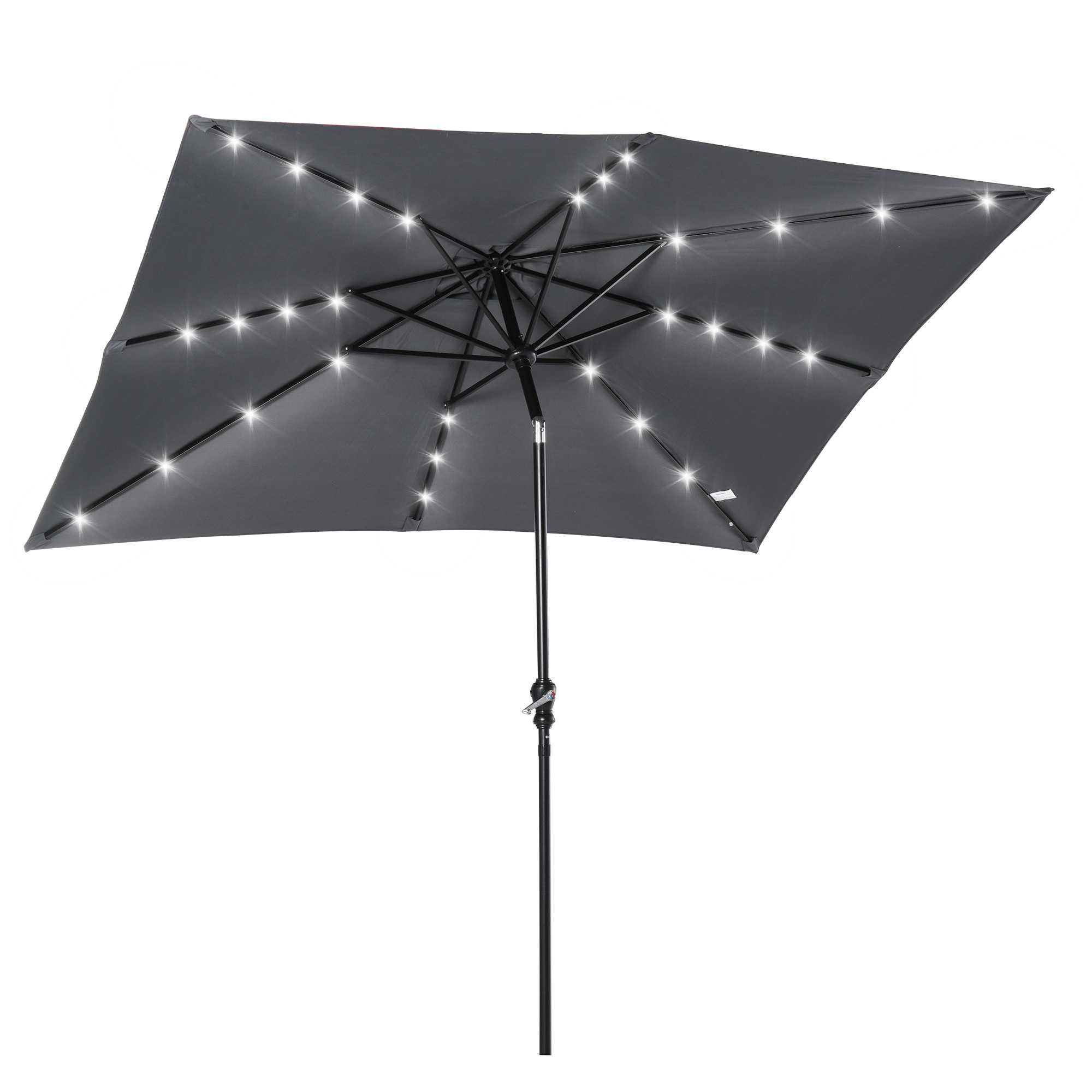 Parasol lumineux rectangulaire inclinable gris Parasol lumineux rectangulaire inclinable gris