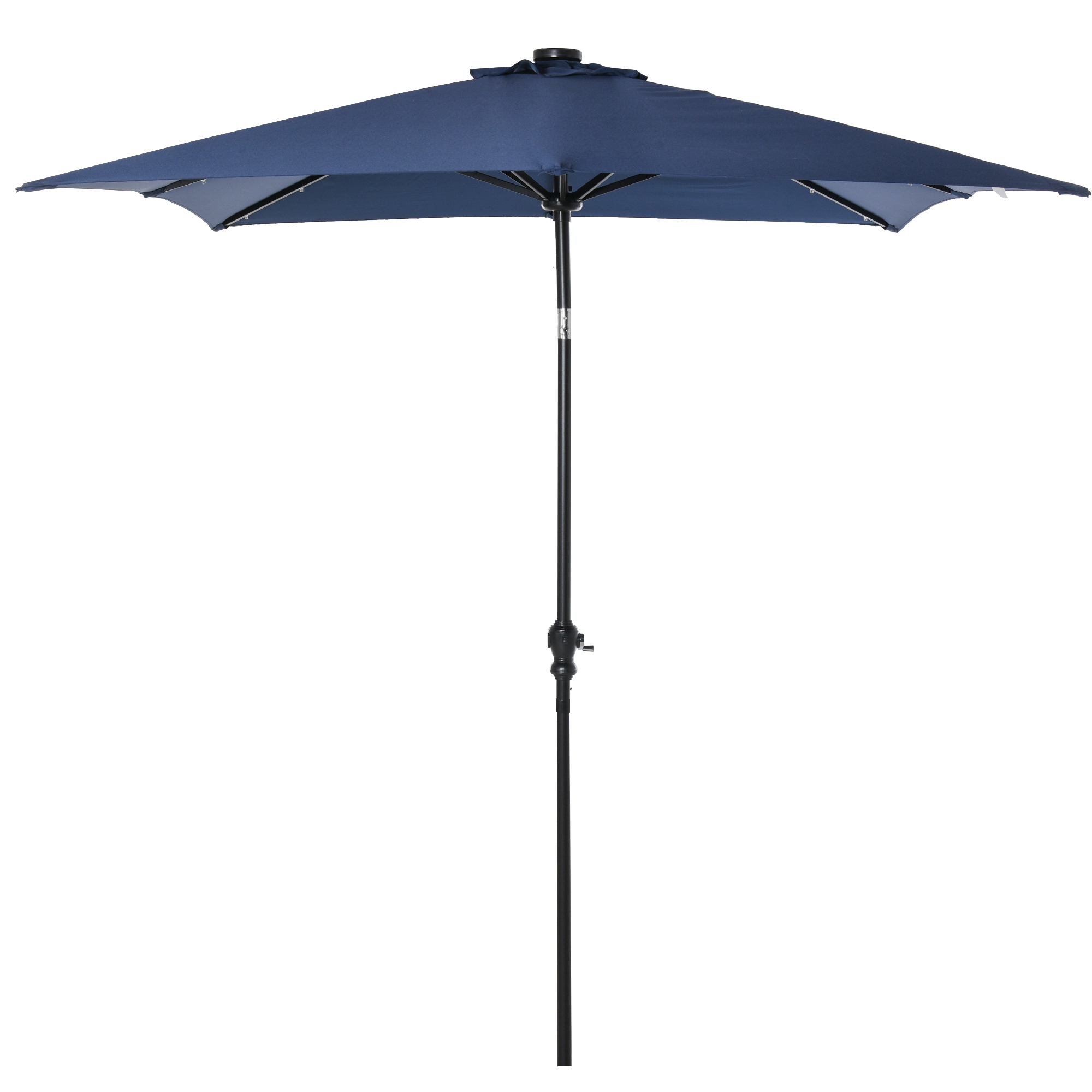 Parasol lumineux rectangulaire inclinable bleu