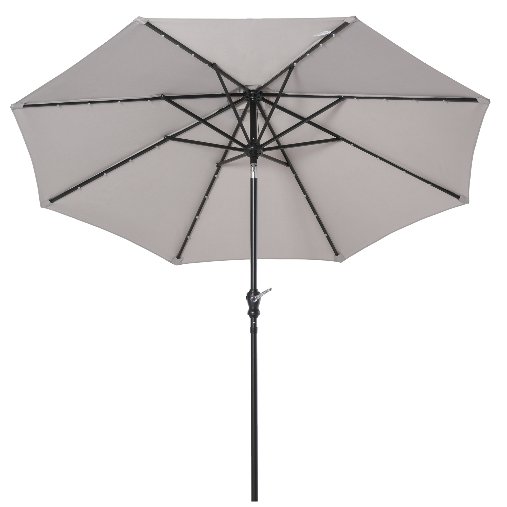 Parasol lumineux octogonal inclinable gris (photo) Parasol lumineux octogonal inclinable gris