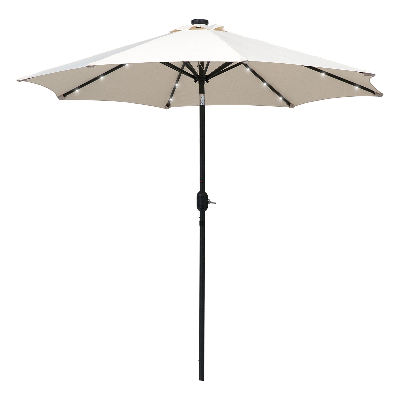 Parasol octogonal inclinable LED crème (photo) Parasol octogonal inclinable LED crème