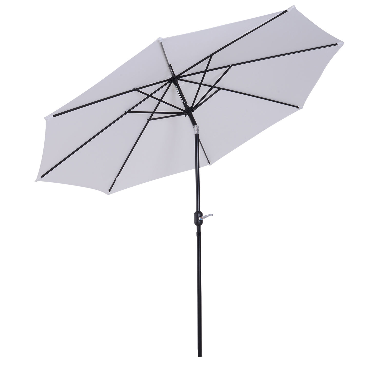 Parasol en aluminium rond inclinable blanc