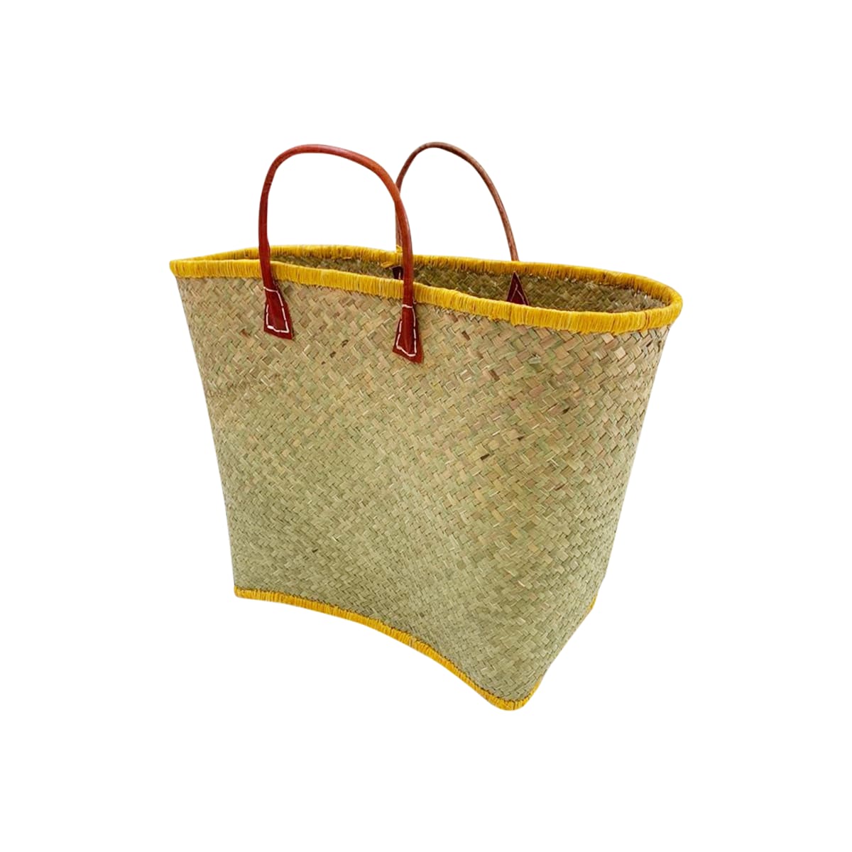 Panier naturel et jaune safran penjy GM (photo) Panier naturel et jaune safran penjy GM
