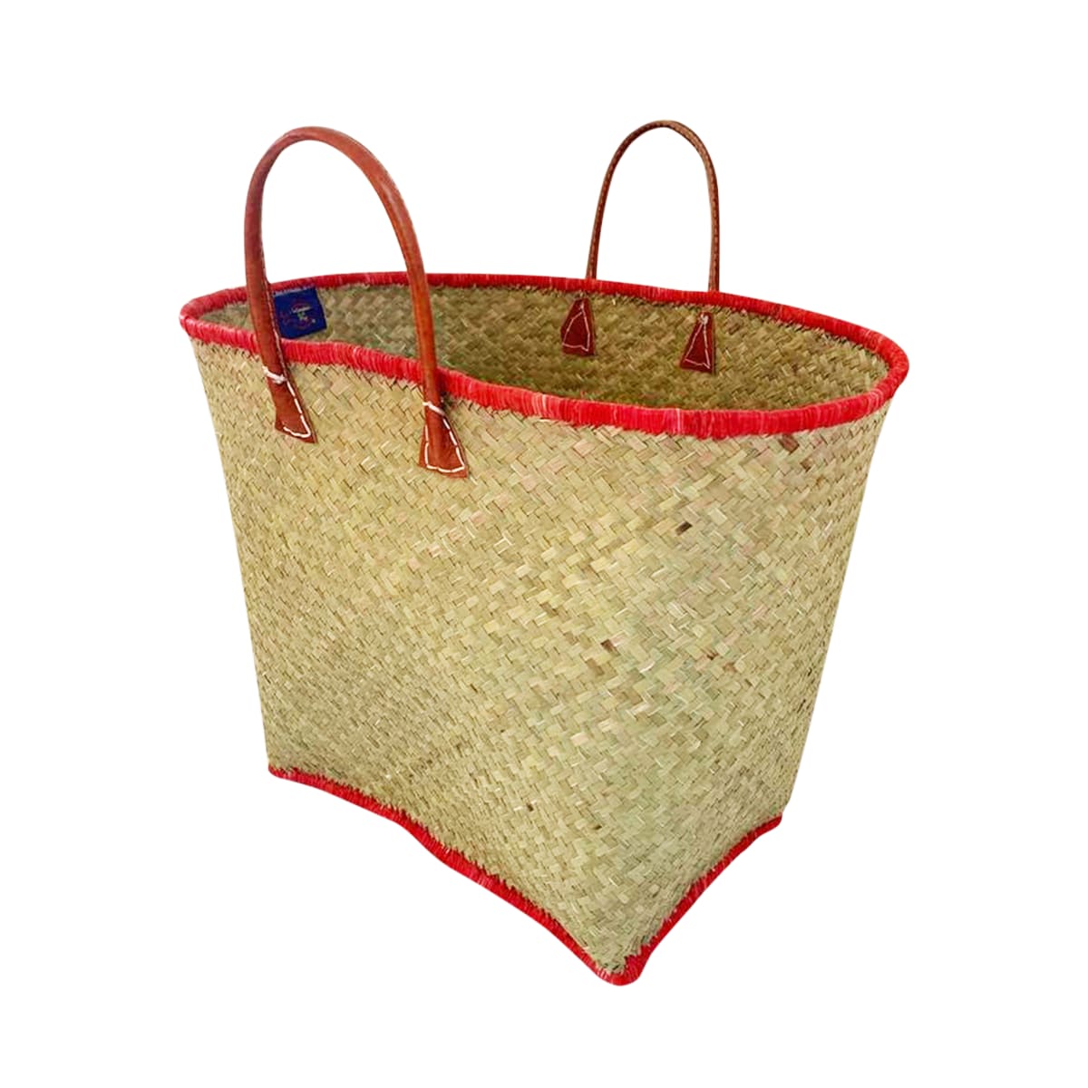 Panier naturel et rouge penjy GM (photo) Panier naturel et rouge penjy GM