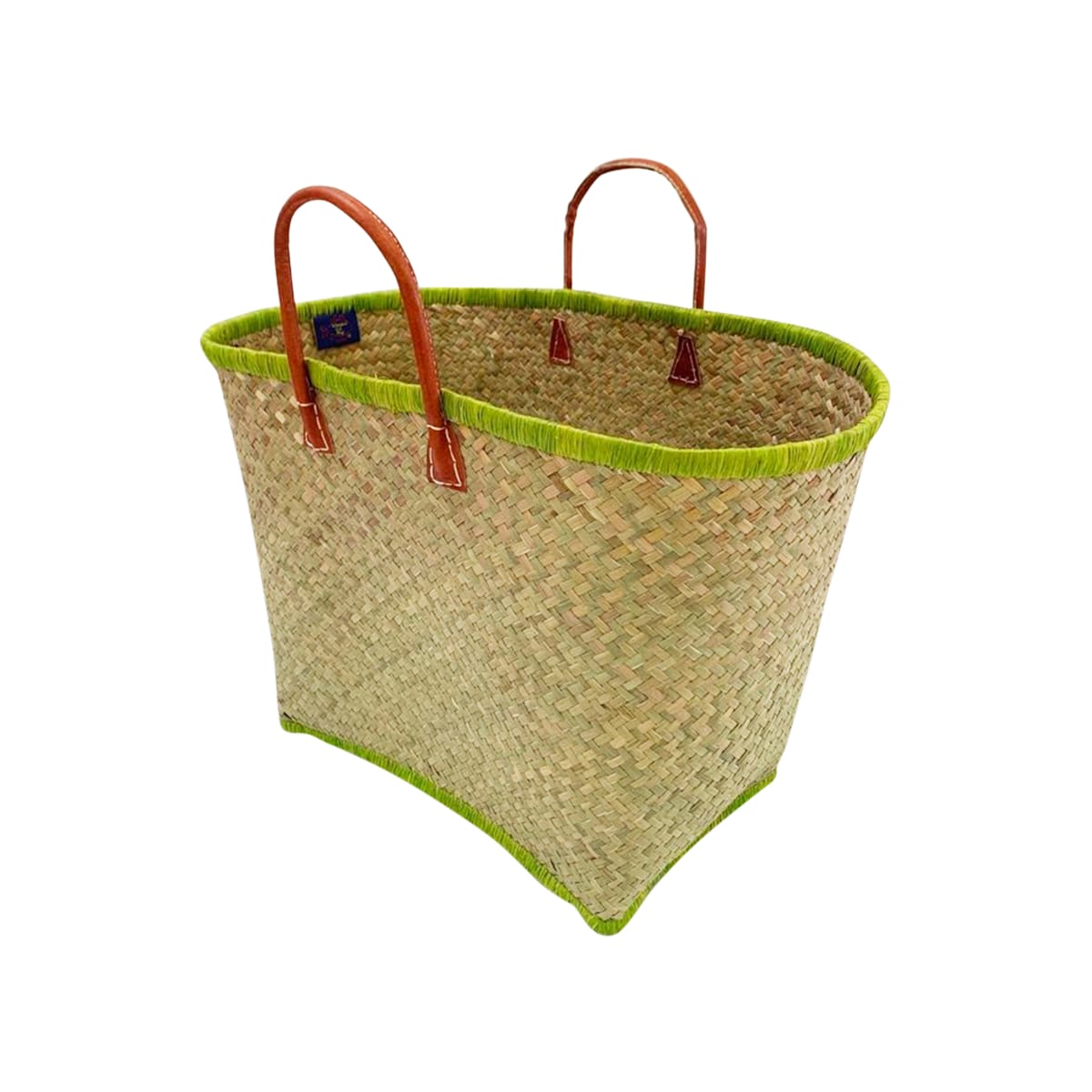 Panier naturel et vert penjy GM (photo) Panier naturel et vert penjy GM