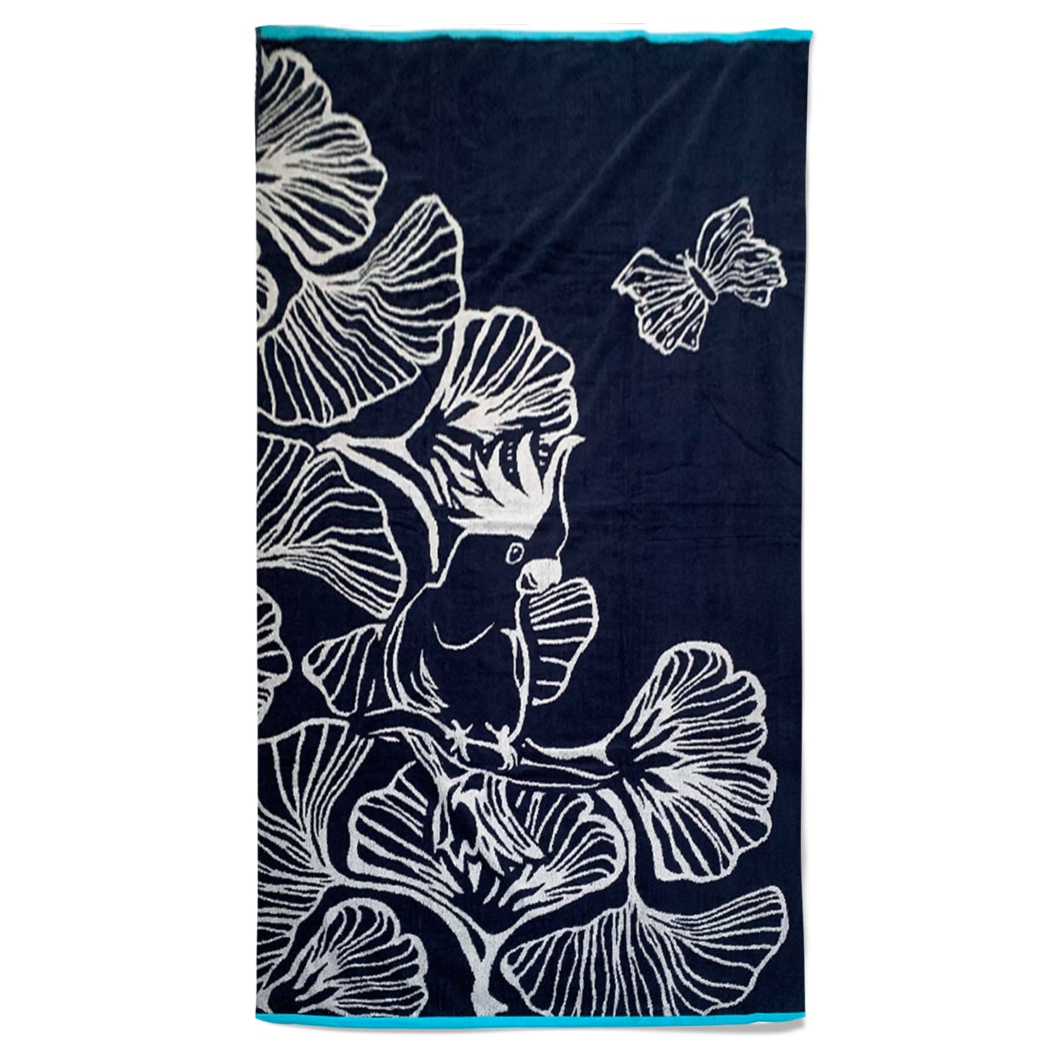 Serviette de plage éponge velours bleu marine quito 90 x 170 (photo) Serviette de plage éponge velours bleu marine quito 90 x 170