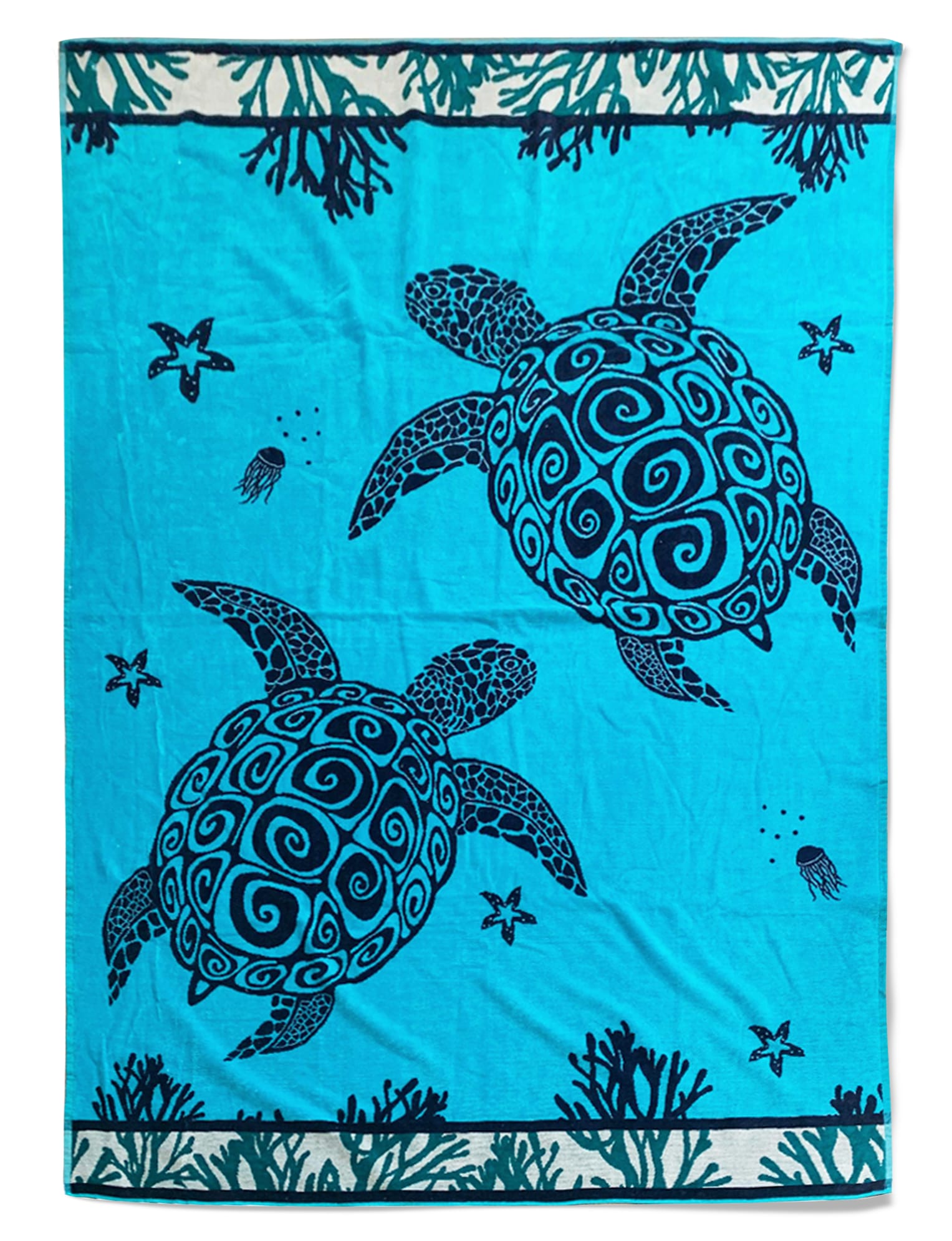 Serviette de plage éponge velours bleu queens 140 x 200 (photo) Serviette de plage éponge velours bleu queens 140 x 200